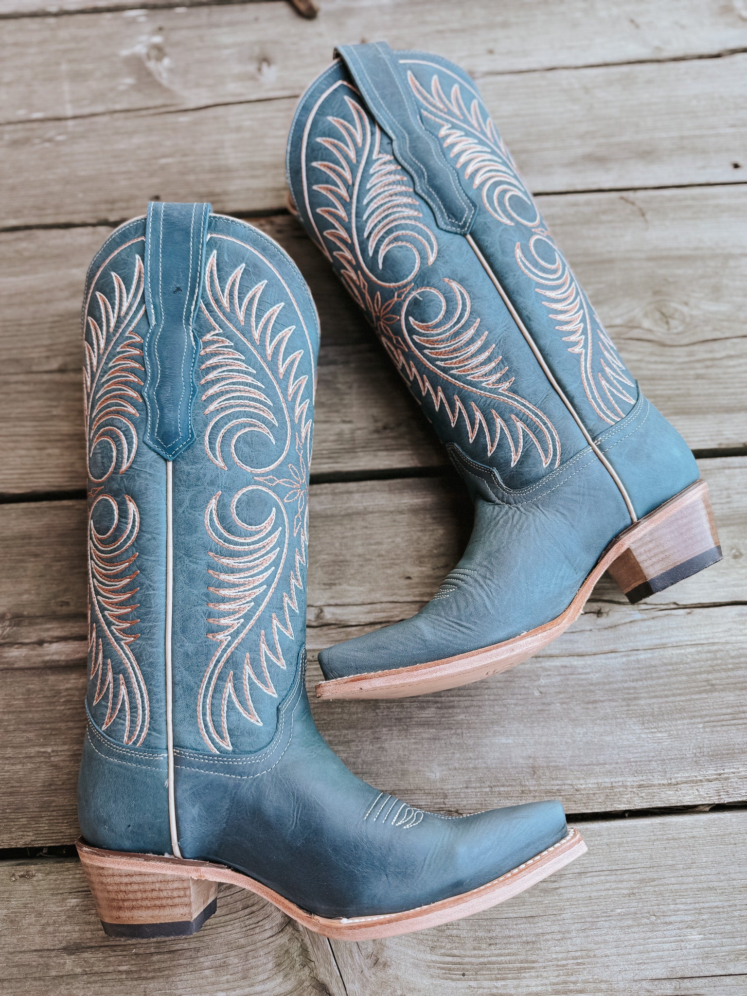 Women's Corral Faded Teal Blue Embroidery Boots