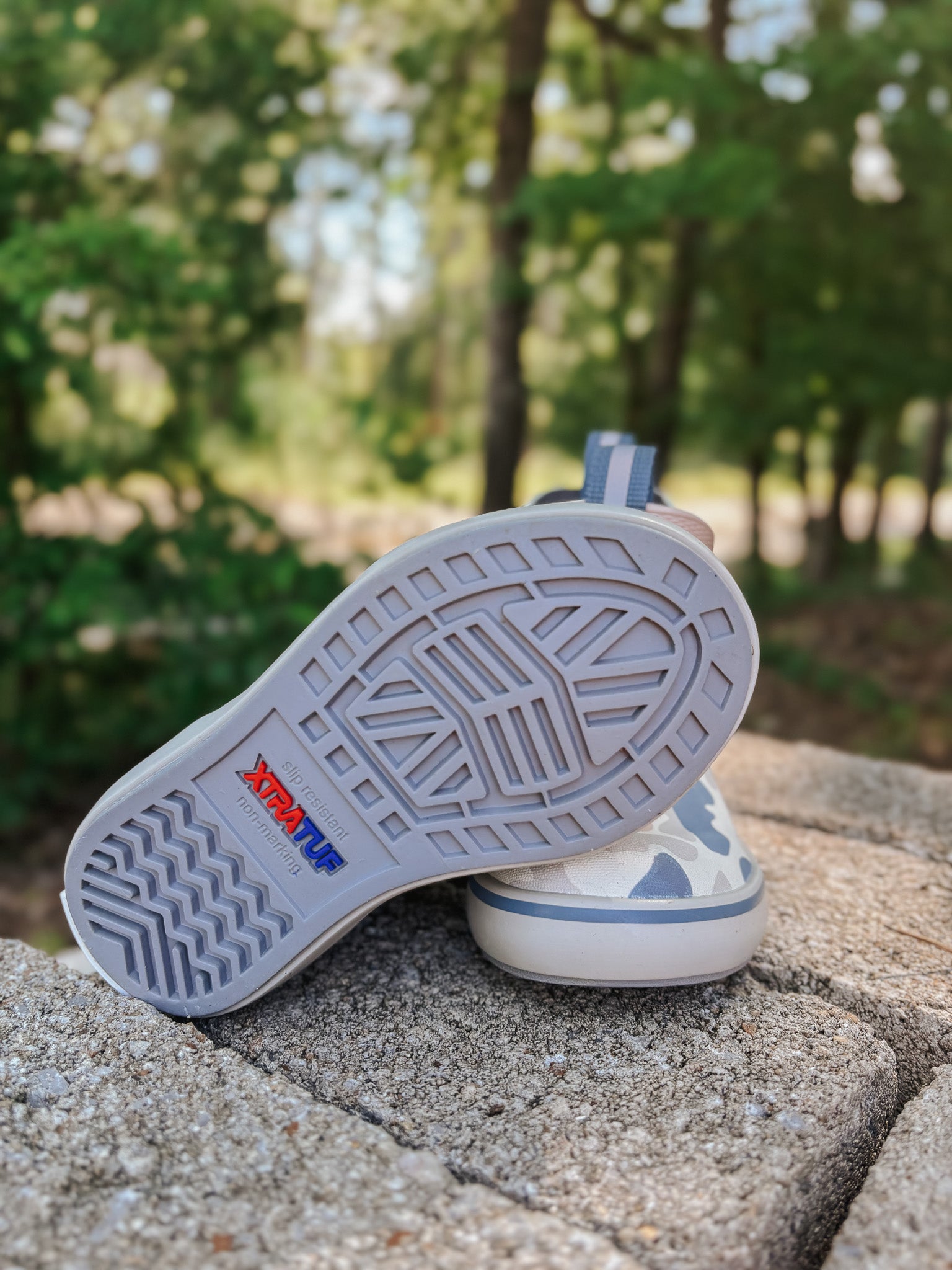 Kid's Xtratuf Ankle Deck Boots in Ivory Duck Camo
