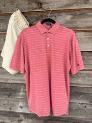 Men's Southern Marsh Newcastle Stripe Featherlight Polo in Rhubarb