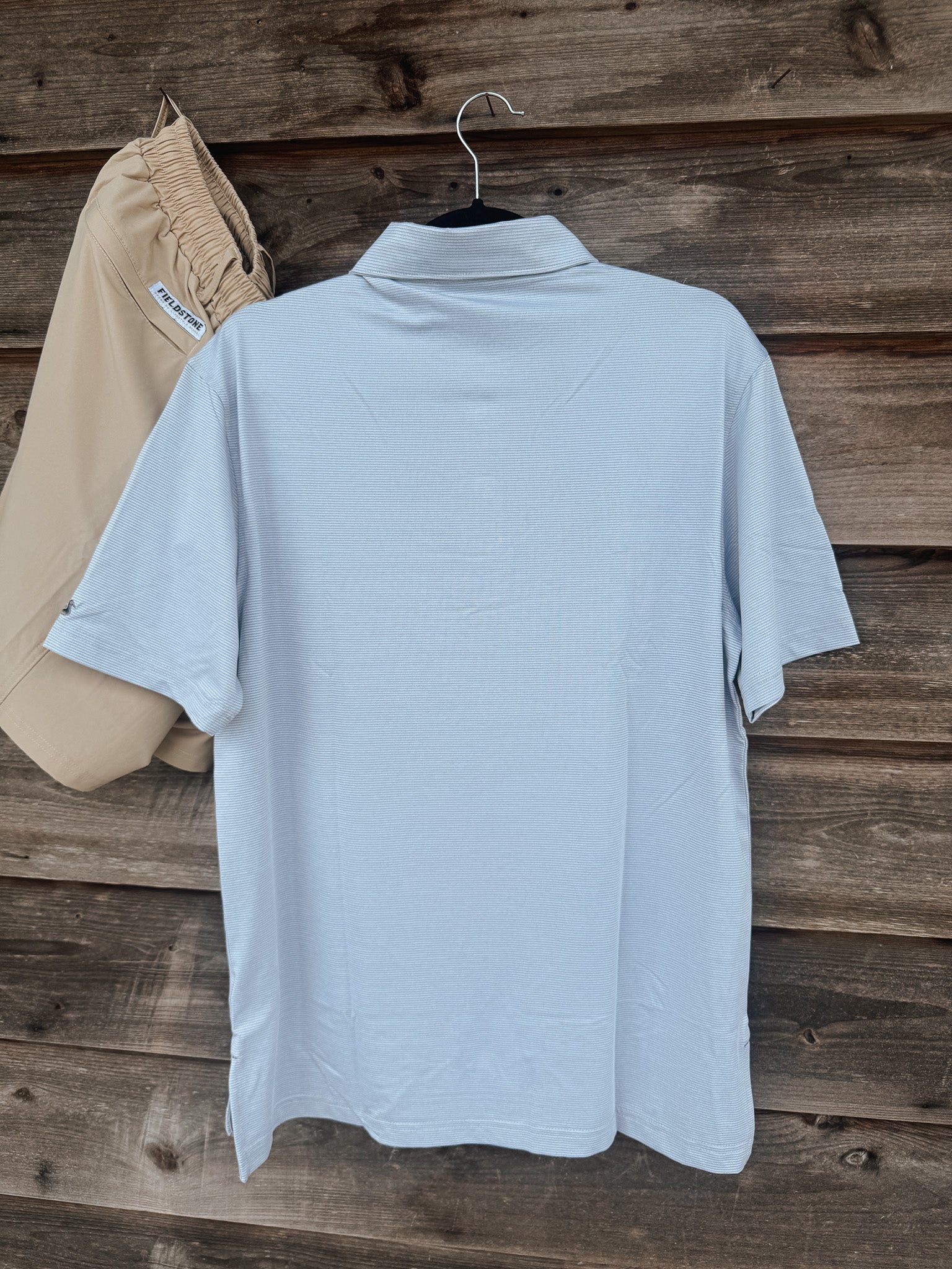 Men's Southern Marsh Marin Headlands Performance Polo in White Gray