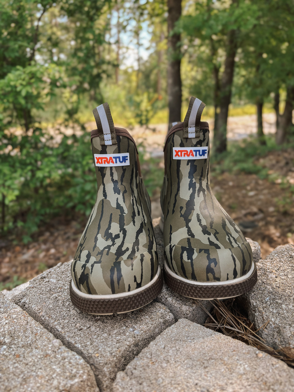 Men's Xtratuf Sport Ankle Deck Boot in Mossy Oak Bottomland