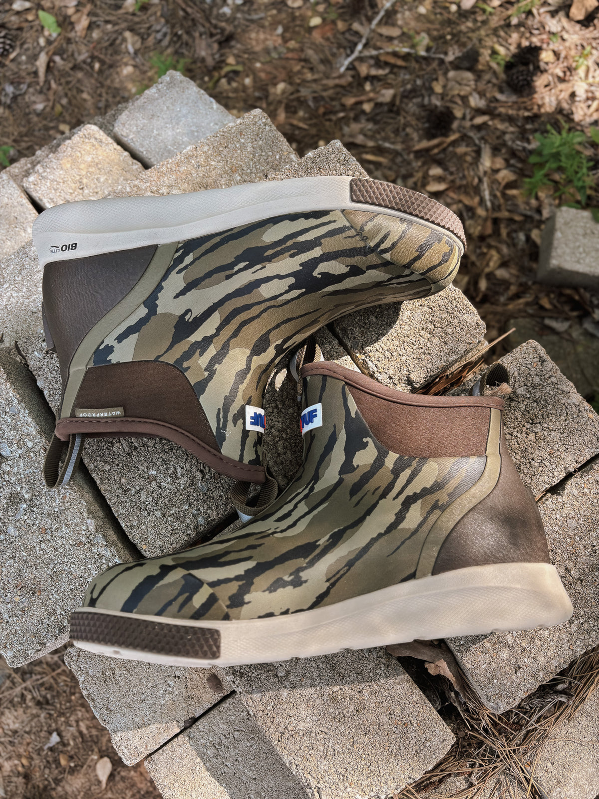 Men's Xtratuf Sport Ankle Deck Boot in Mossy Oak Bottomland