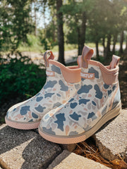 Women's Xtratuf Sport Ankle Deck Boot in Ivory Duck Camo