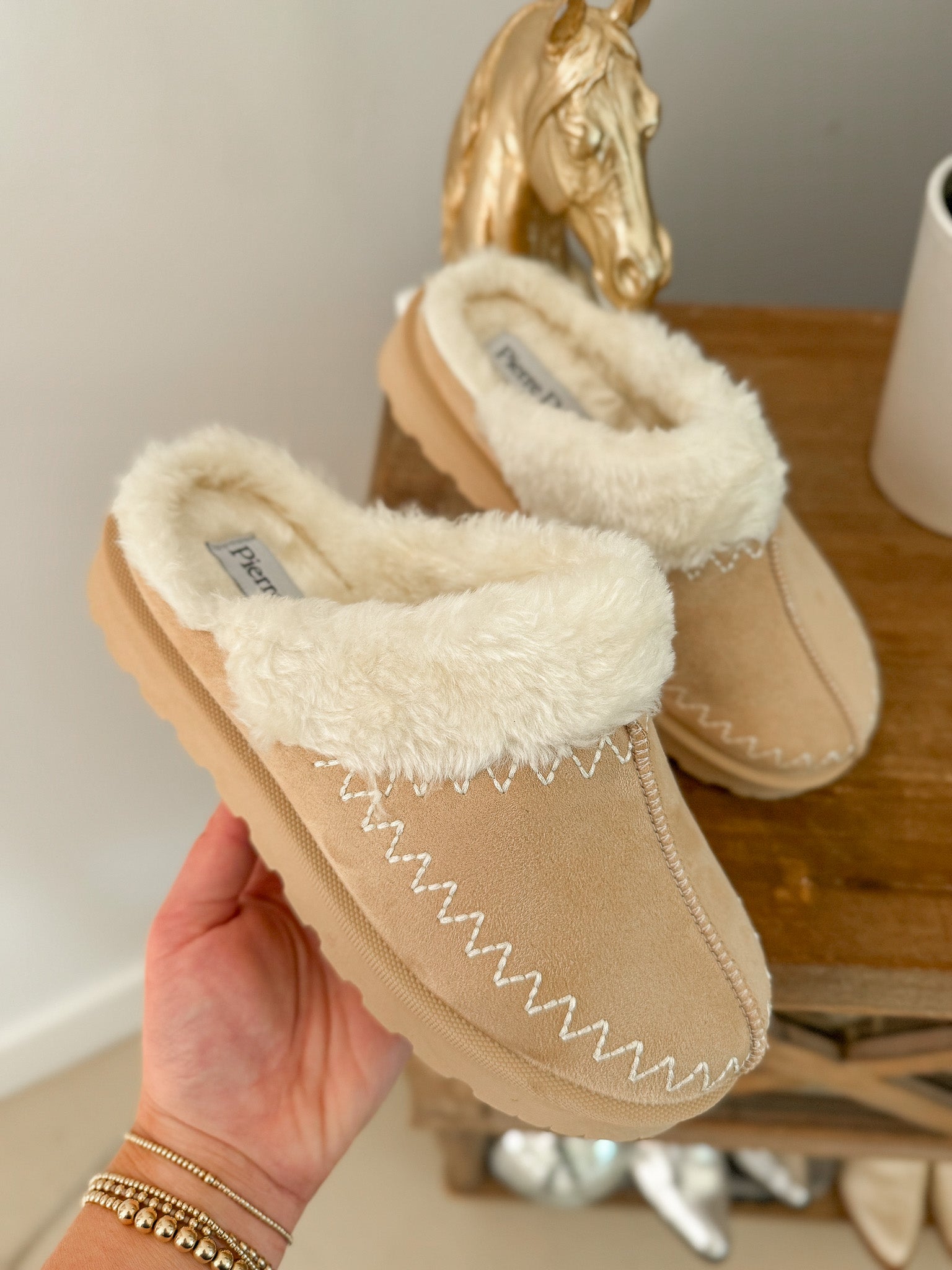 Soft Steps Cream Slippers