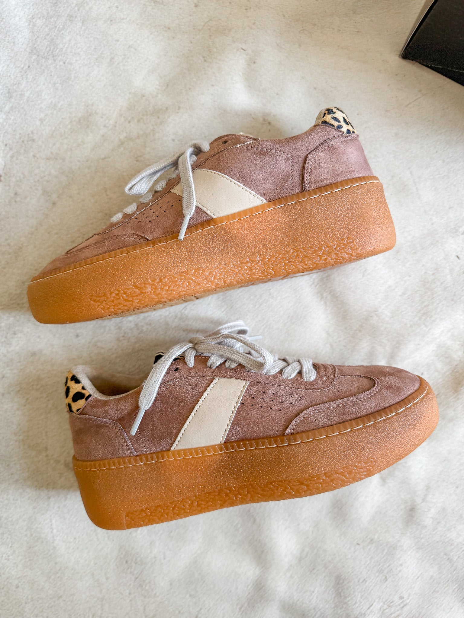 The Stacey Taupe Suede Sneakers