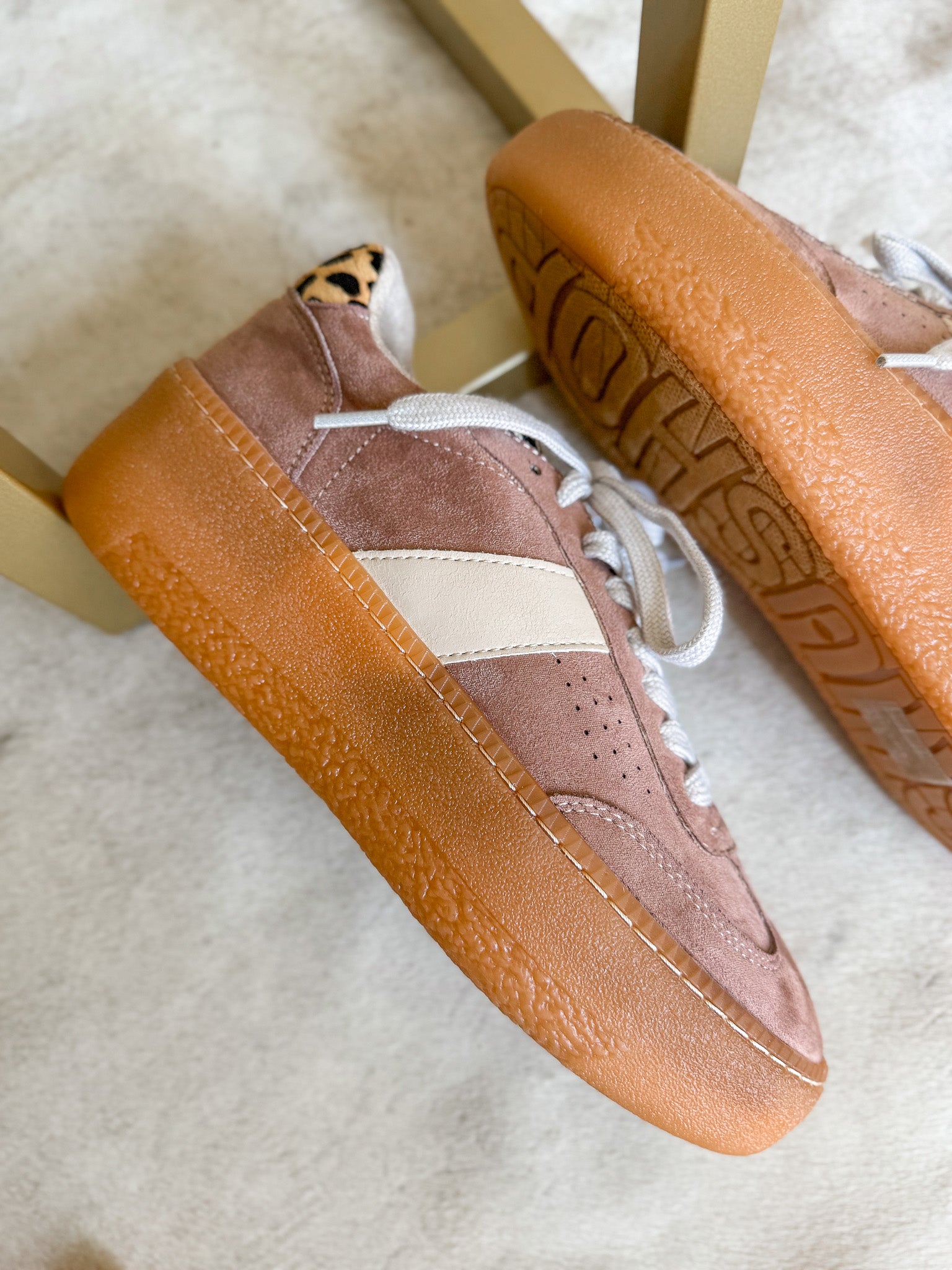 The Stacey Taupe Suede Sneakers