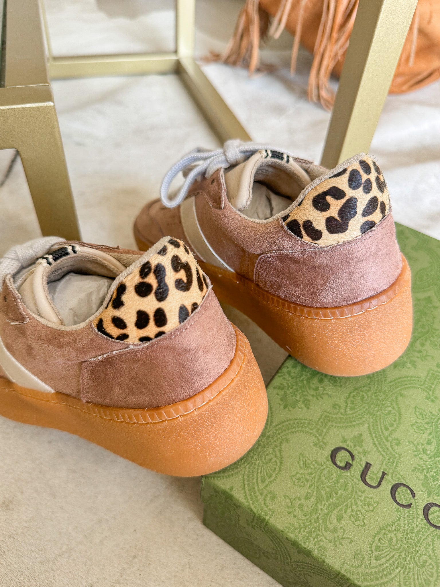 The Stacey Taupe Suede Sneakers