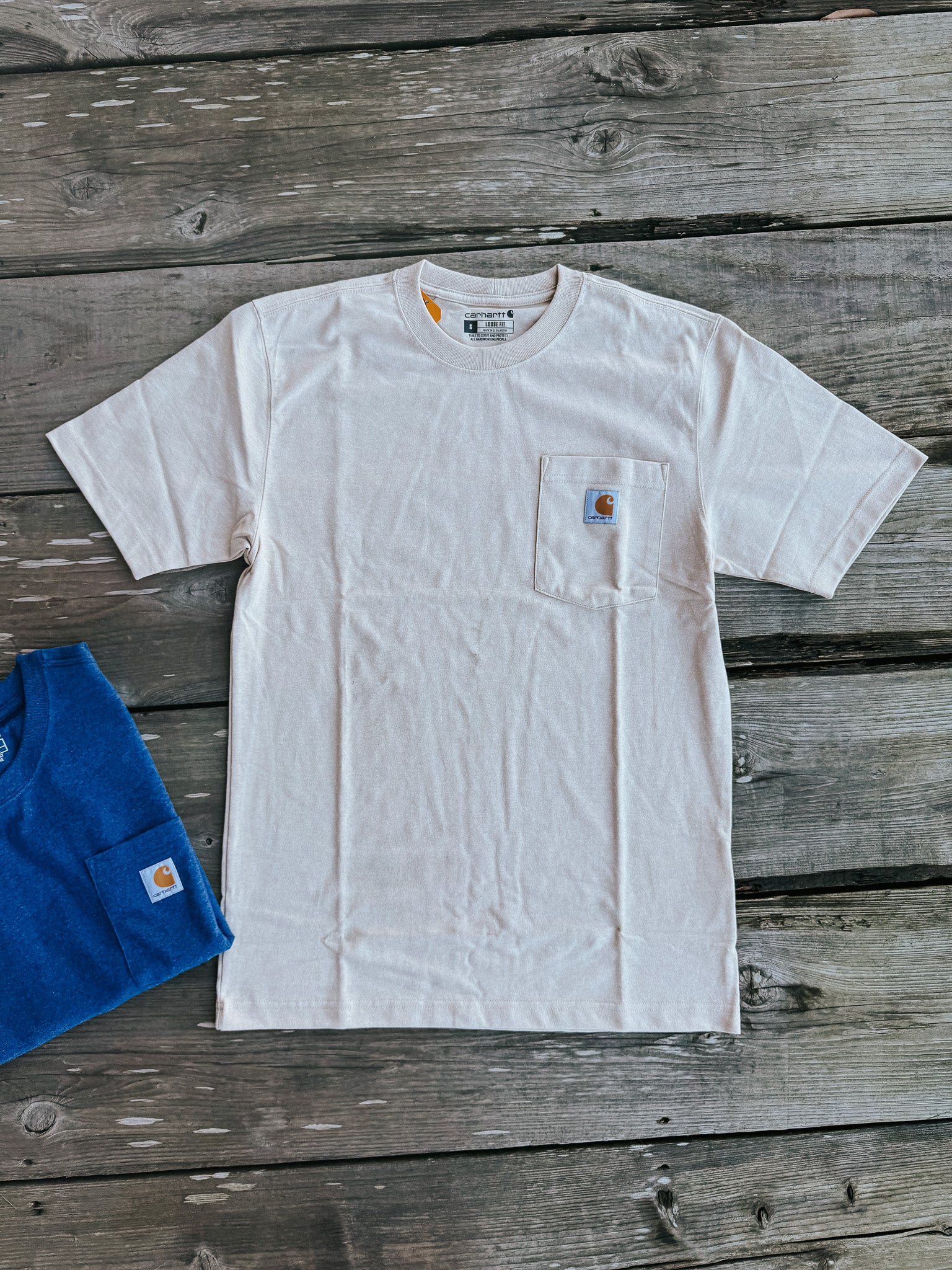 Men's Carhartt Loose Fit Heavyweight Short-Sleeve Pocket T-Shirt in Beach Heather