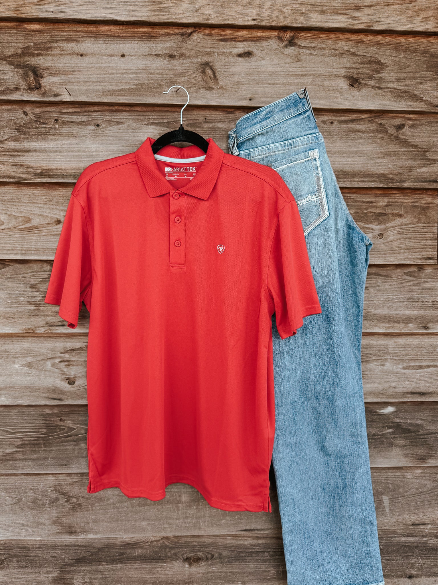 Men's Ariat TEK Polo in Scarlet