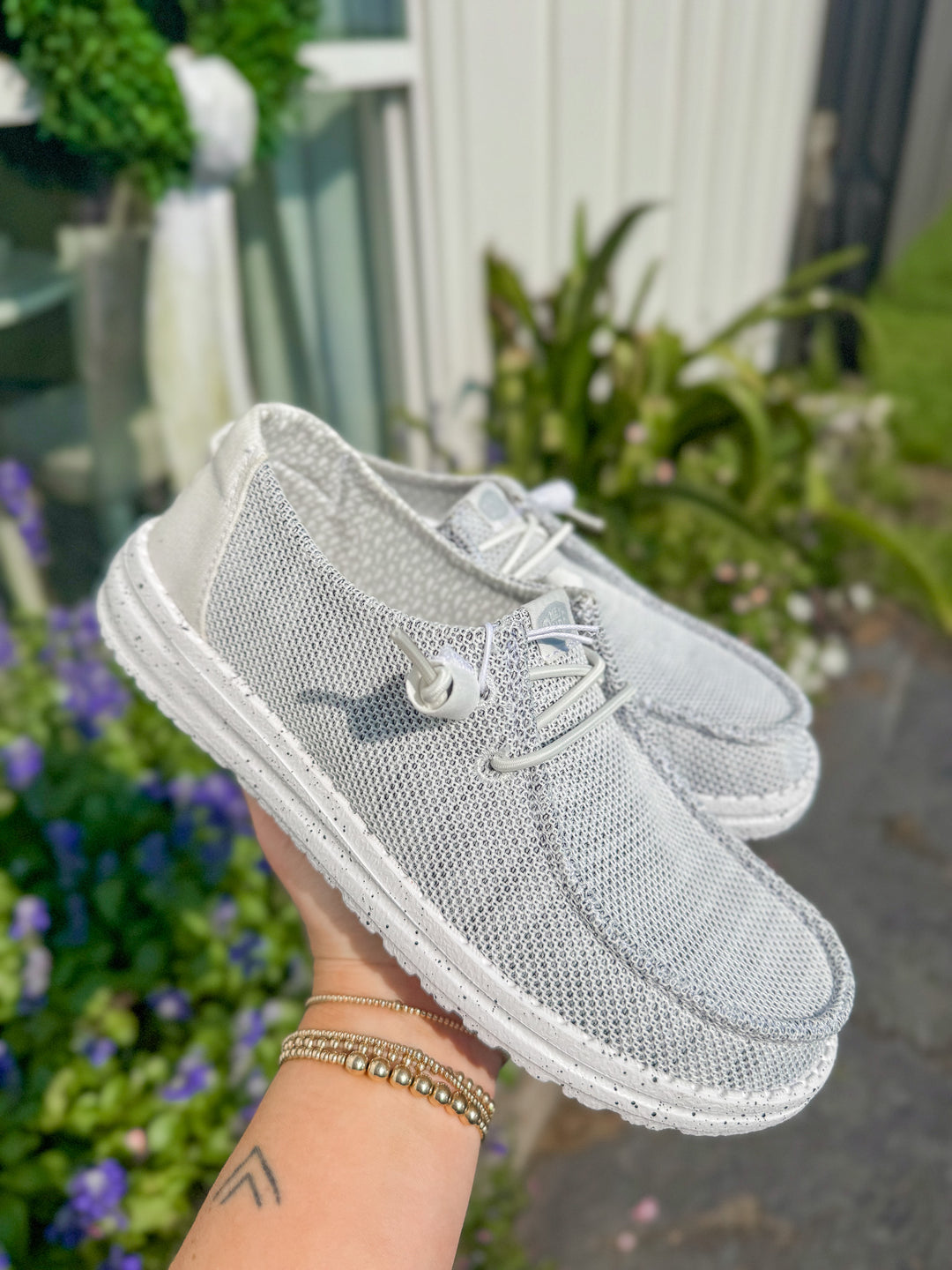 Stone White Hey Dude Wendy Size Hey Dude Women's Wendy Sox Shoe