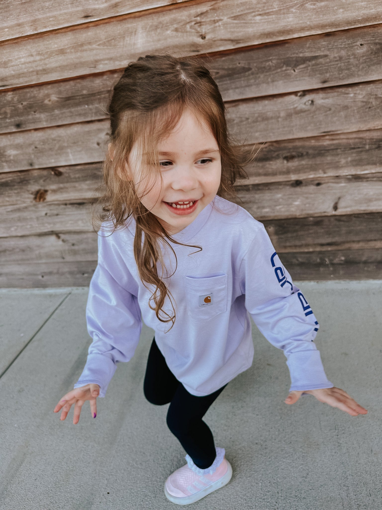 Carhartt Toddler & Kid's Long Sleeve Logo T-Shirt in Purple