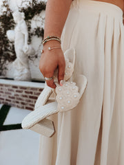 The Holland | Ivory Pearl Raffia Block Heel