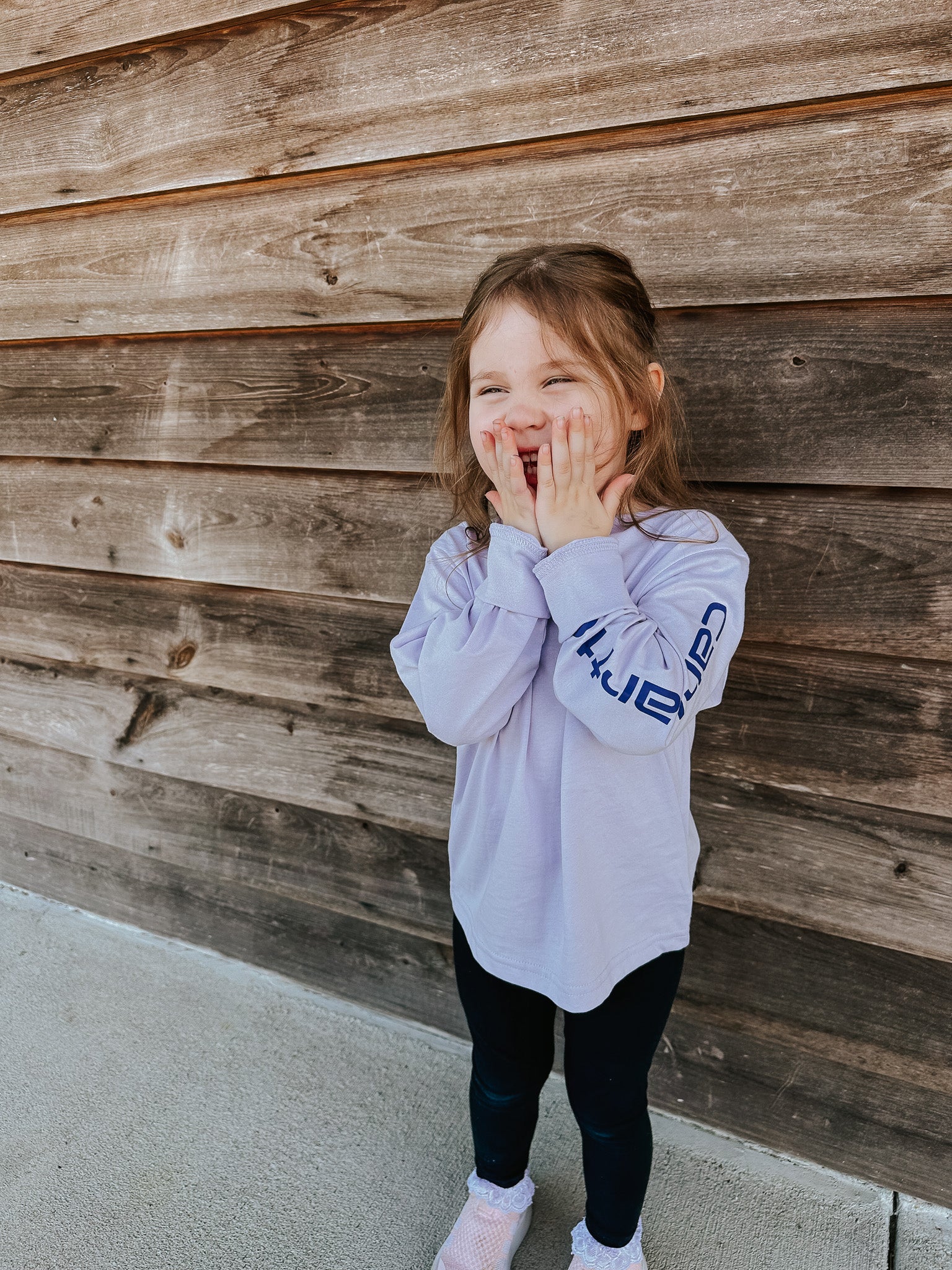 Carhartt Toddler & Kid's Long Sleeve Logo T-Shirt in Purple