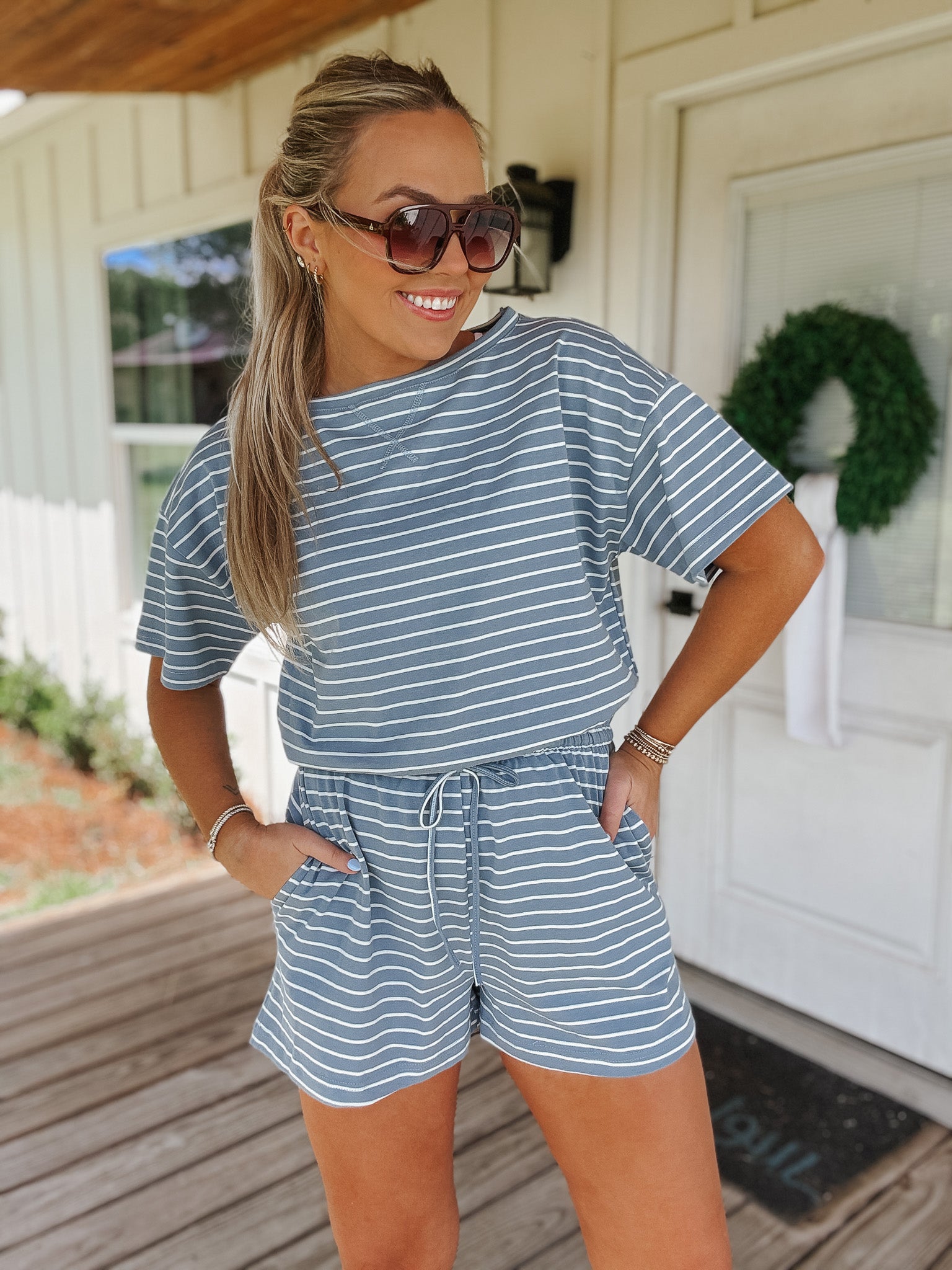 Fresh Lines Striped Romper