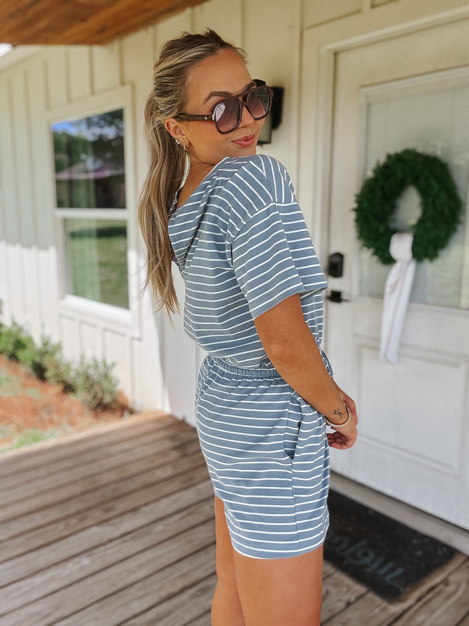Fresh Lines Striped Romper