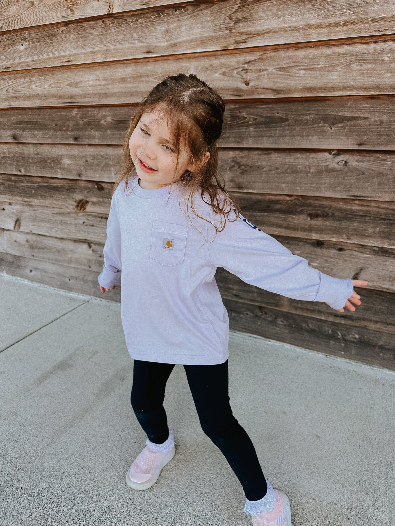 Carhartt Toddler & Kid's Long Sleeve Logo T-Shirt in Purple