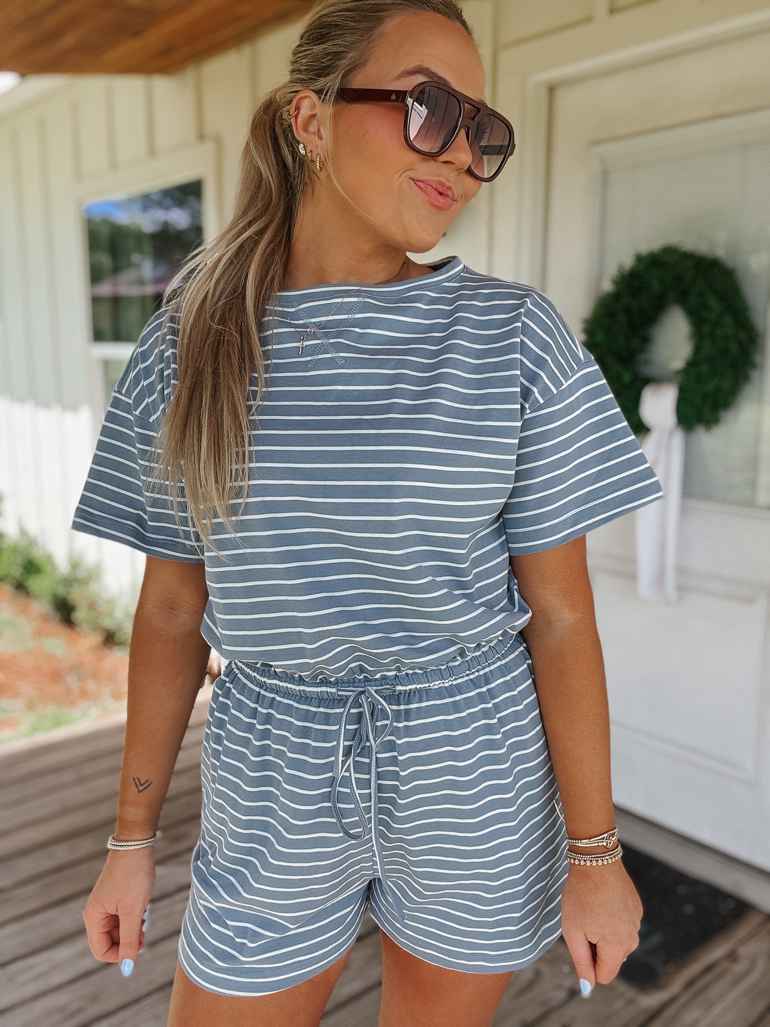Fresh Lines Striped Romper