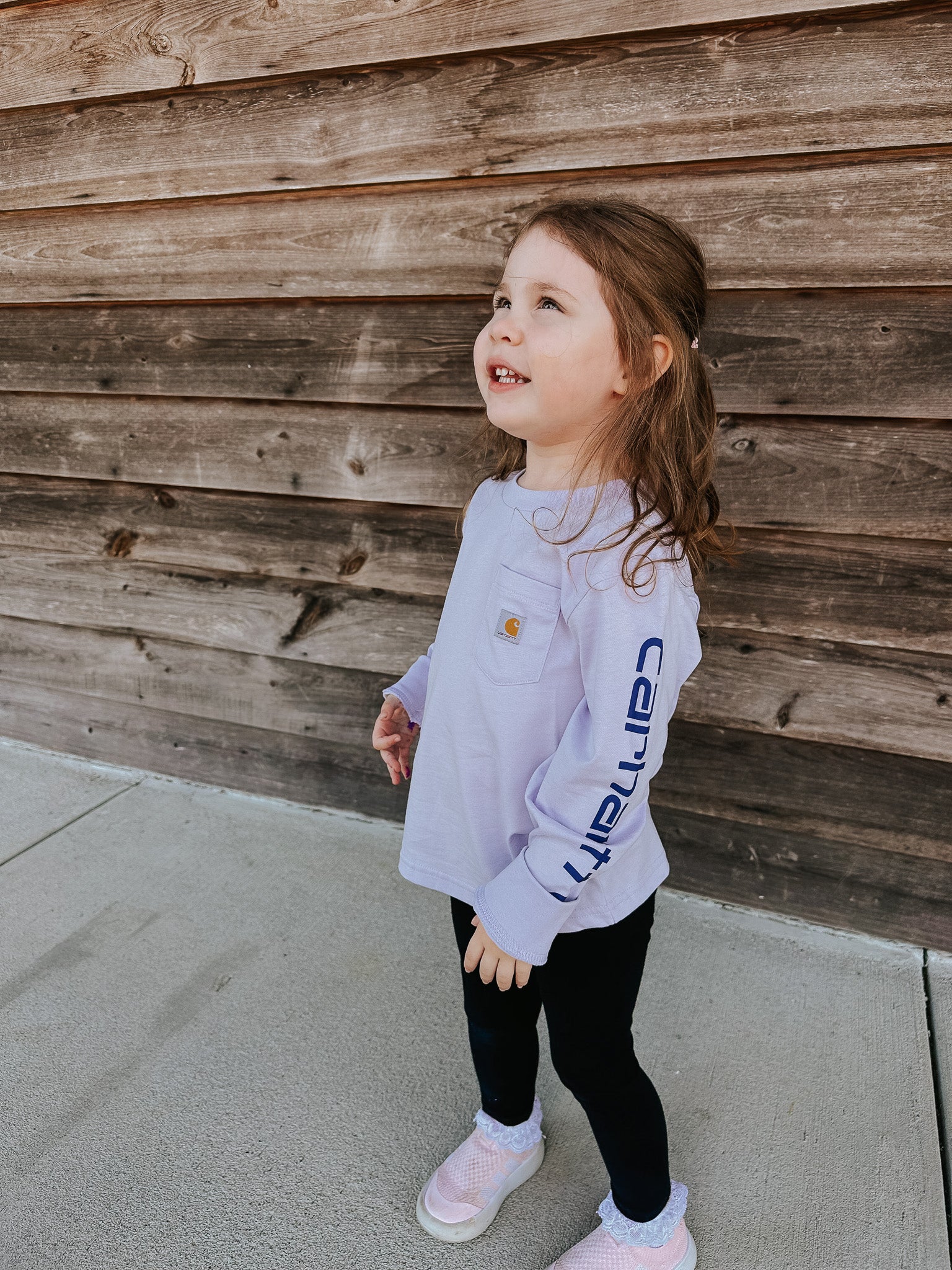 Carhartt Toddler & Kid's Long Sleeve Logo T-Shirt in Purple