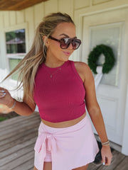 Serving Looks Tank in Plum Pink
