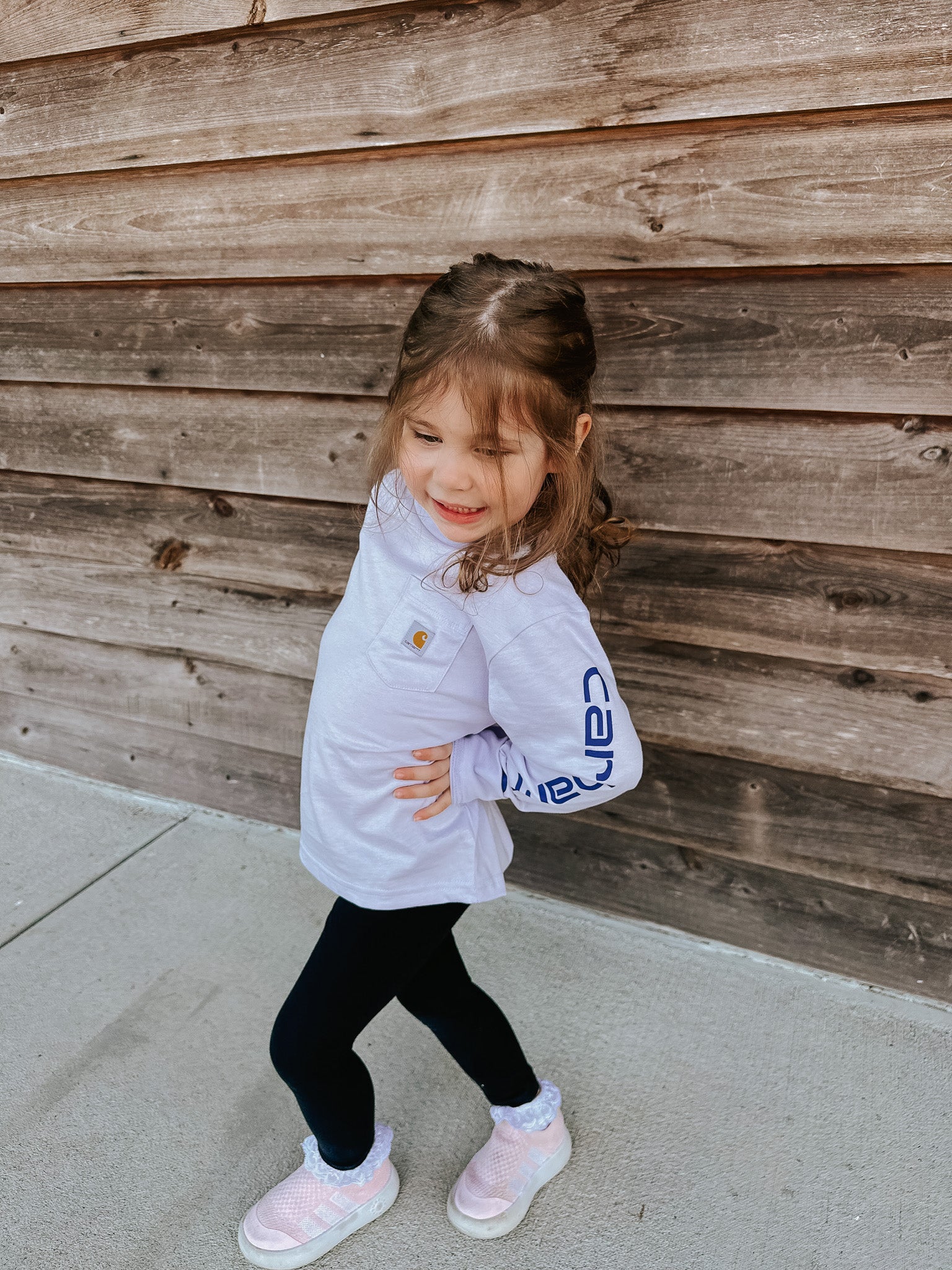 Carhartt Toddler & Kid's Long Sleeve Logo T-Shirt in Purple