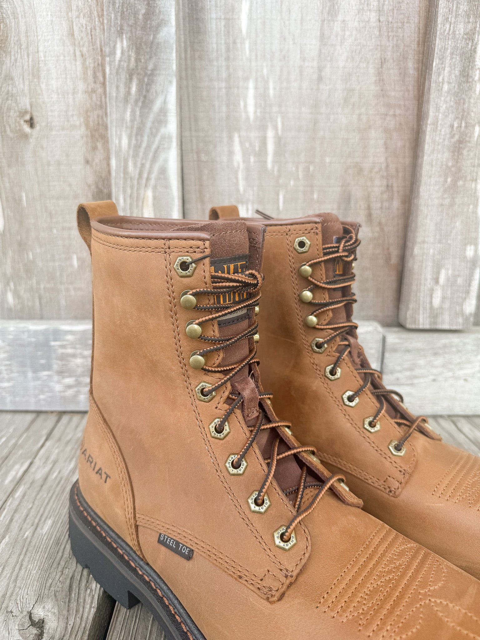 Men's Ariat Cascade 8" Wide Square Toe Steel Toe Work Boot