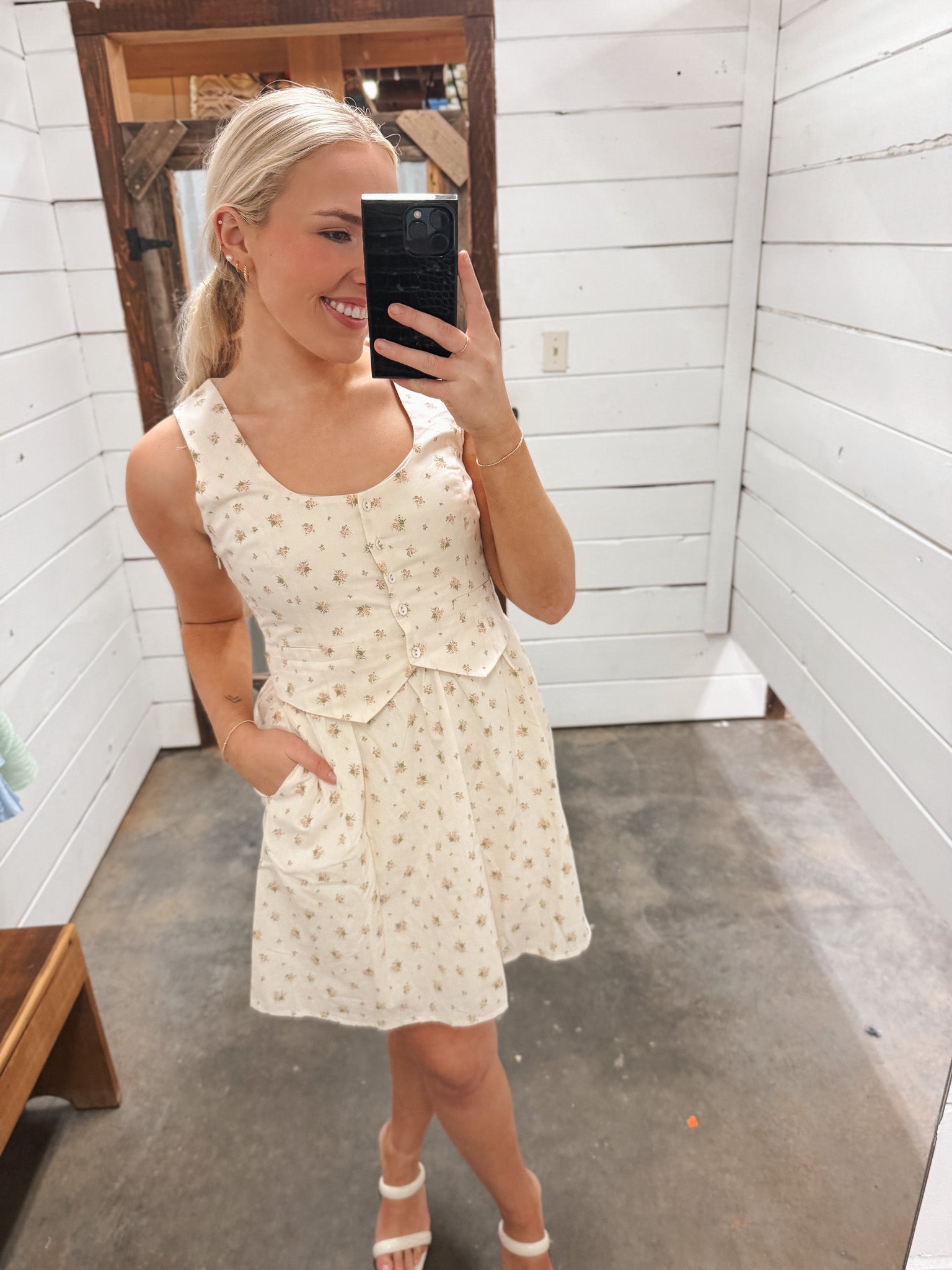 Stop & Stare Floral Vest Mini Dress