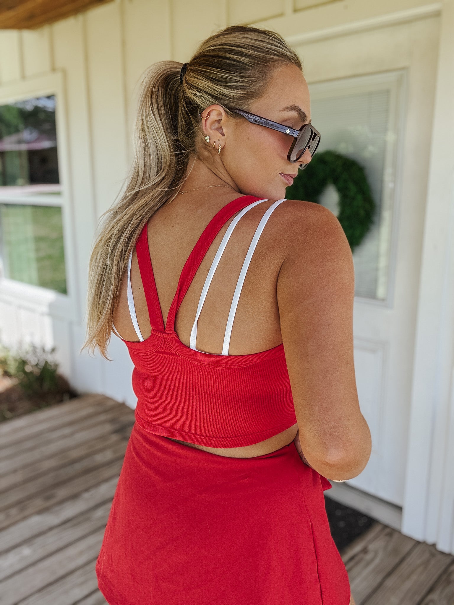 Off Limits Tank in Ruby Red
