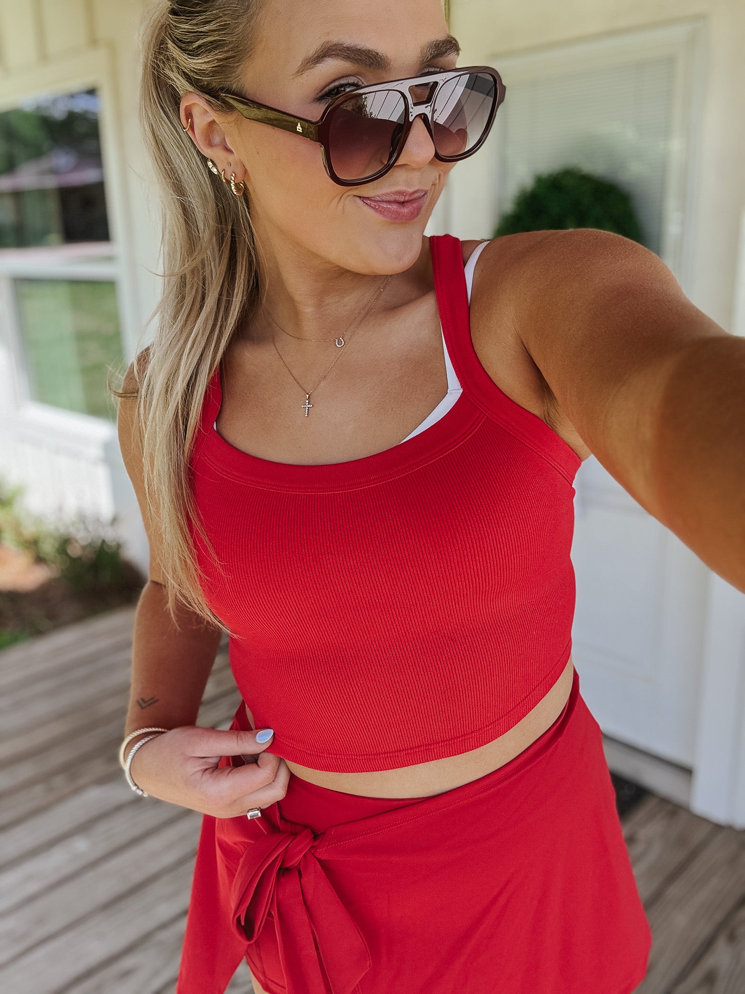 Off Limits Tank in Ruby Red