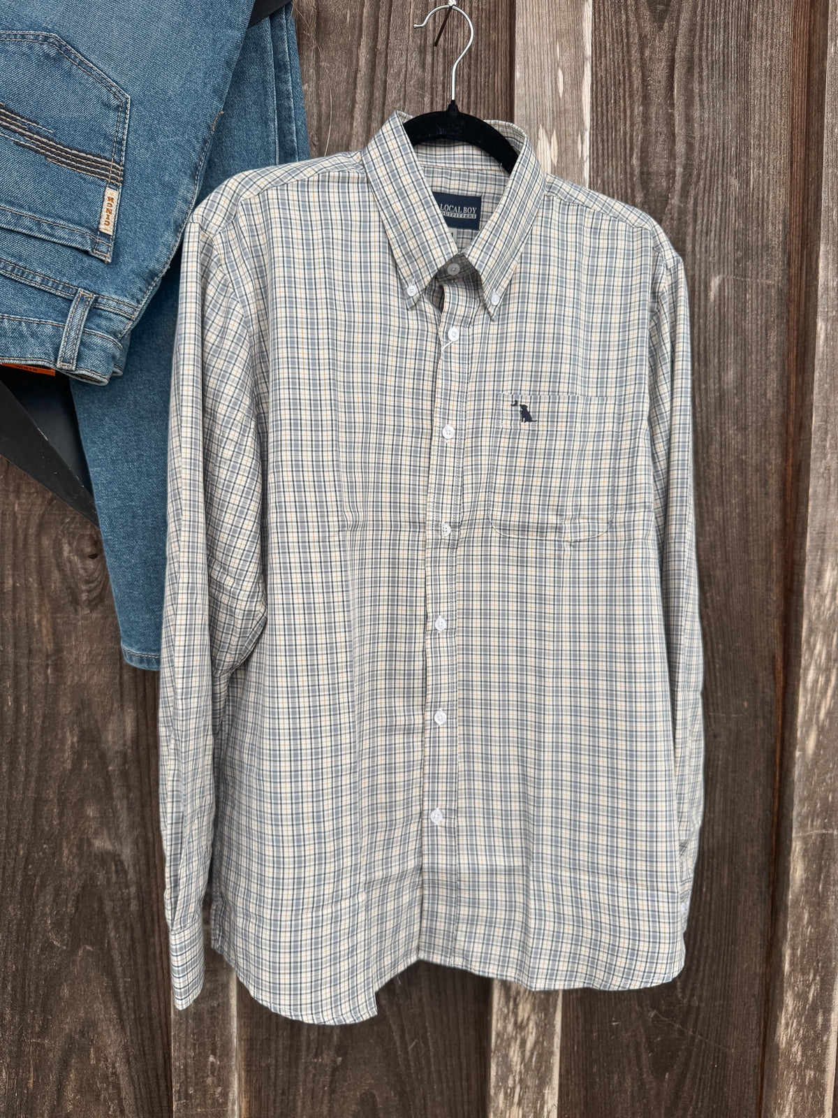 Local Boy | Faulk Dress Shirt in Slate/Rust/Navy