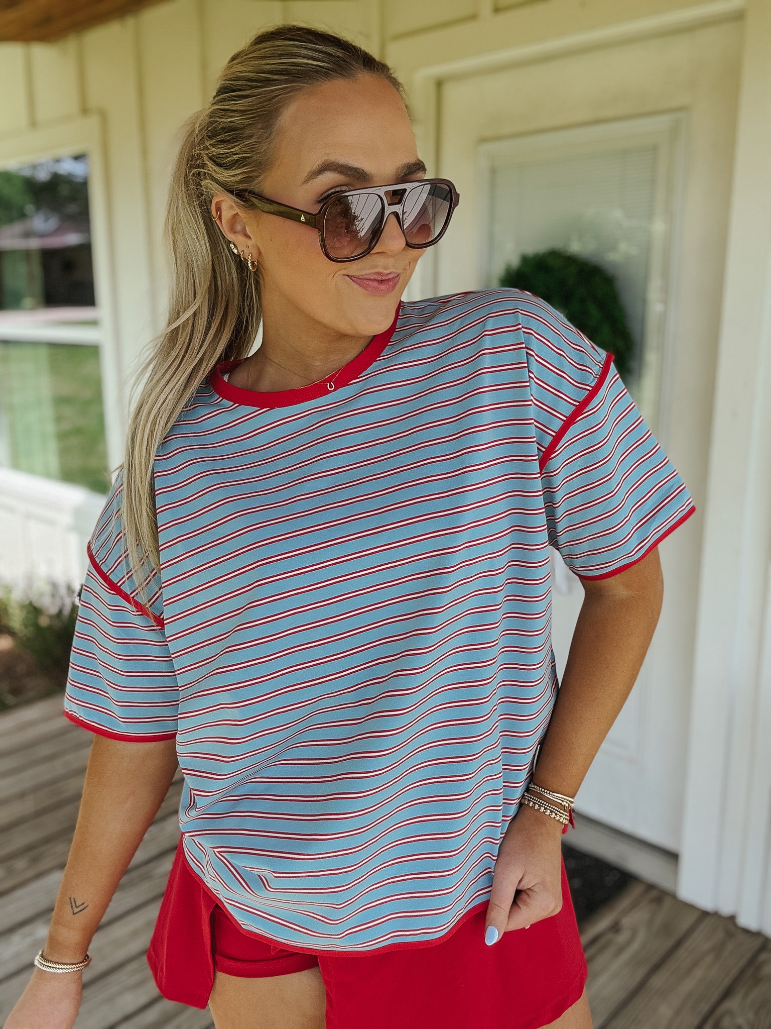 Meet Me at the Ballpark Stripe Tee