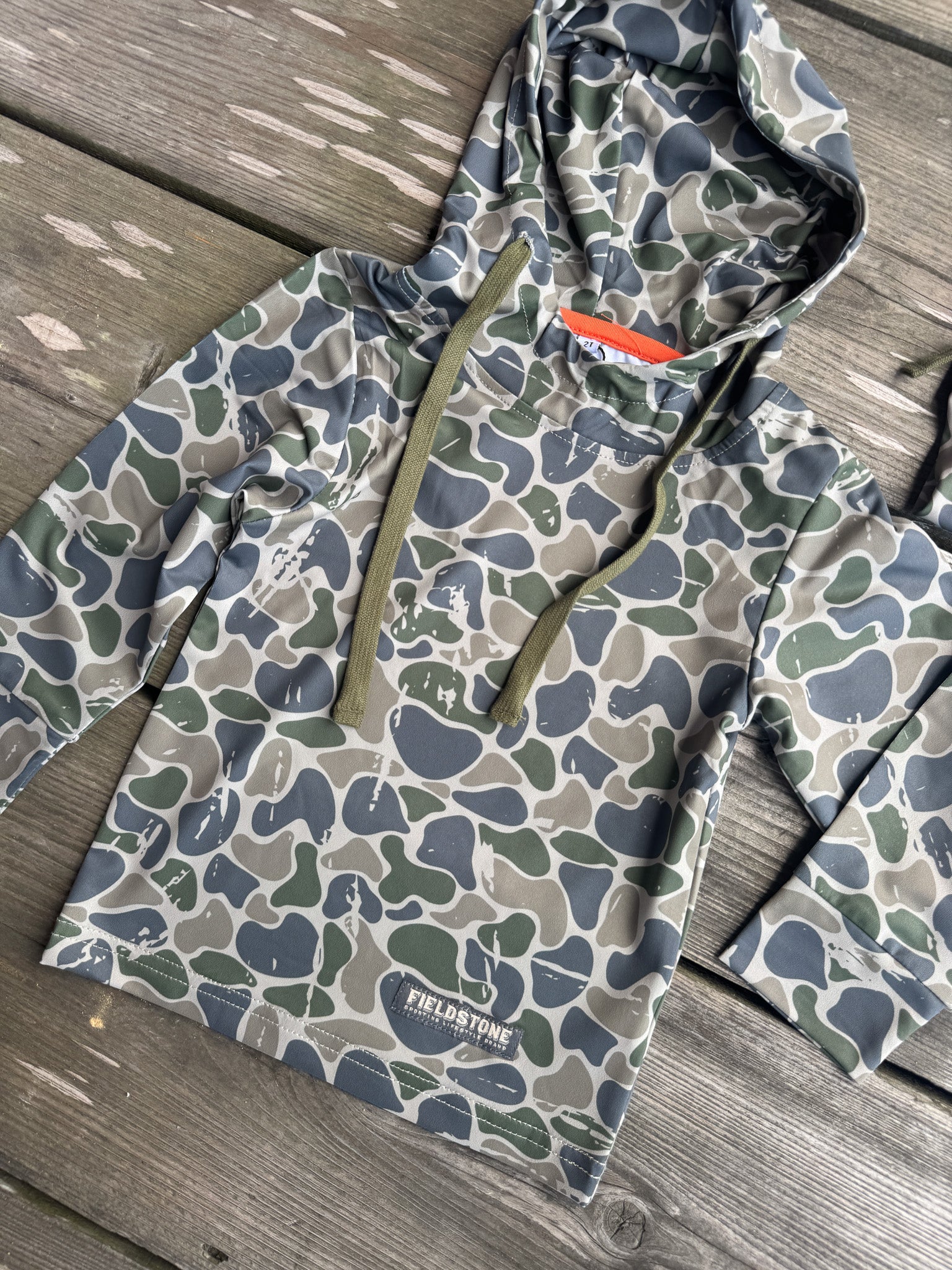 Youth Fieldstone Light Weight Hoodie in Backwoods Camo