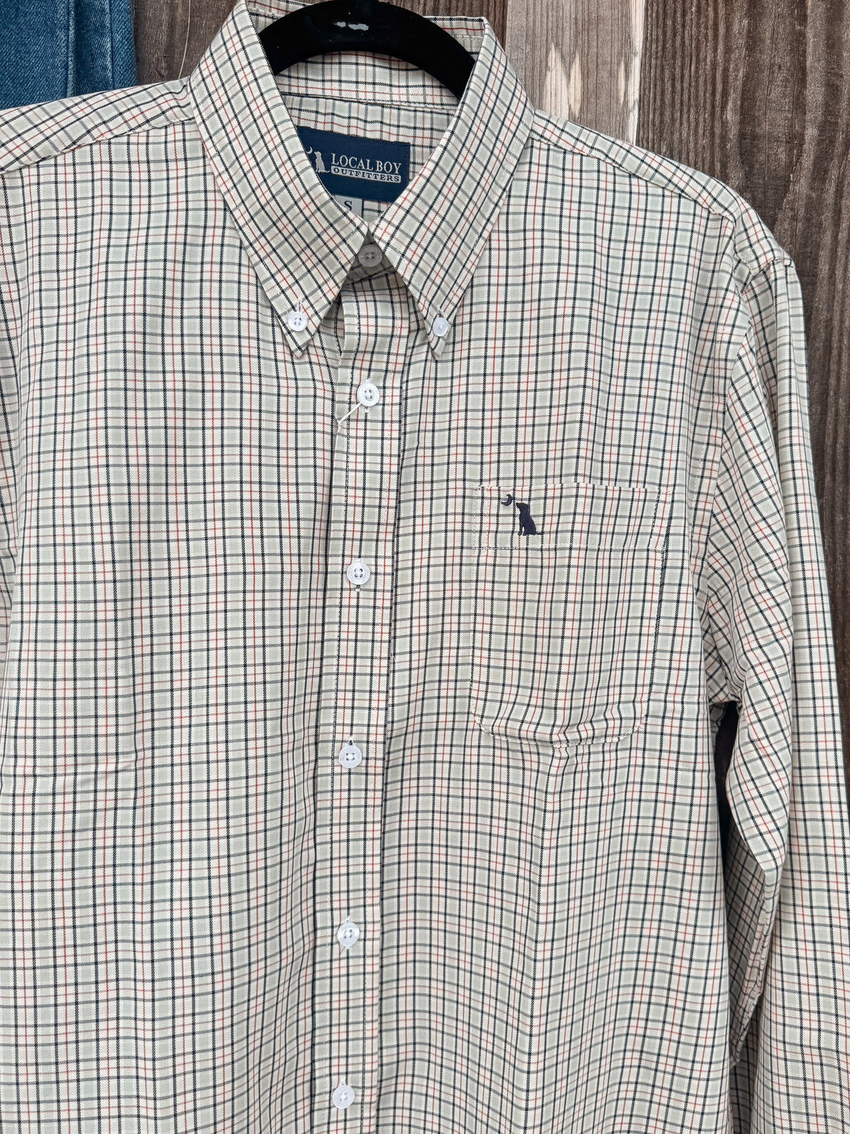 Local Boy | Faulk Dress Shirt in Gray/Red/Black