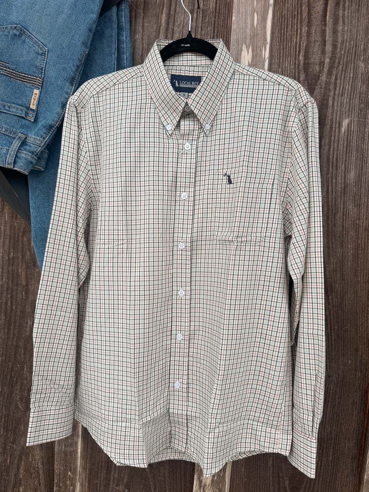 Local Boy | Faulk Dress Shirt in Gray/Red/Black