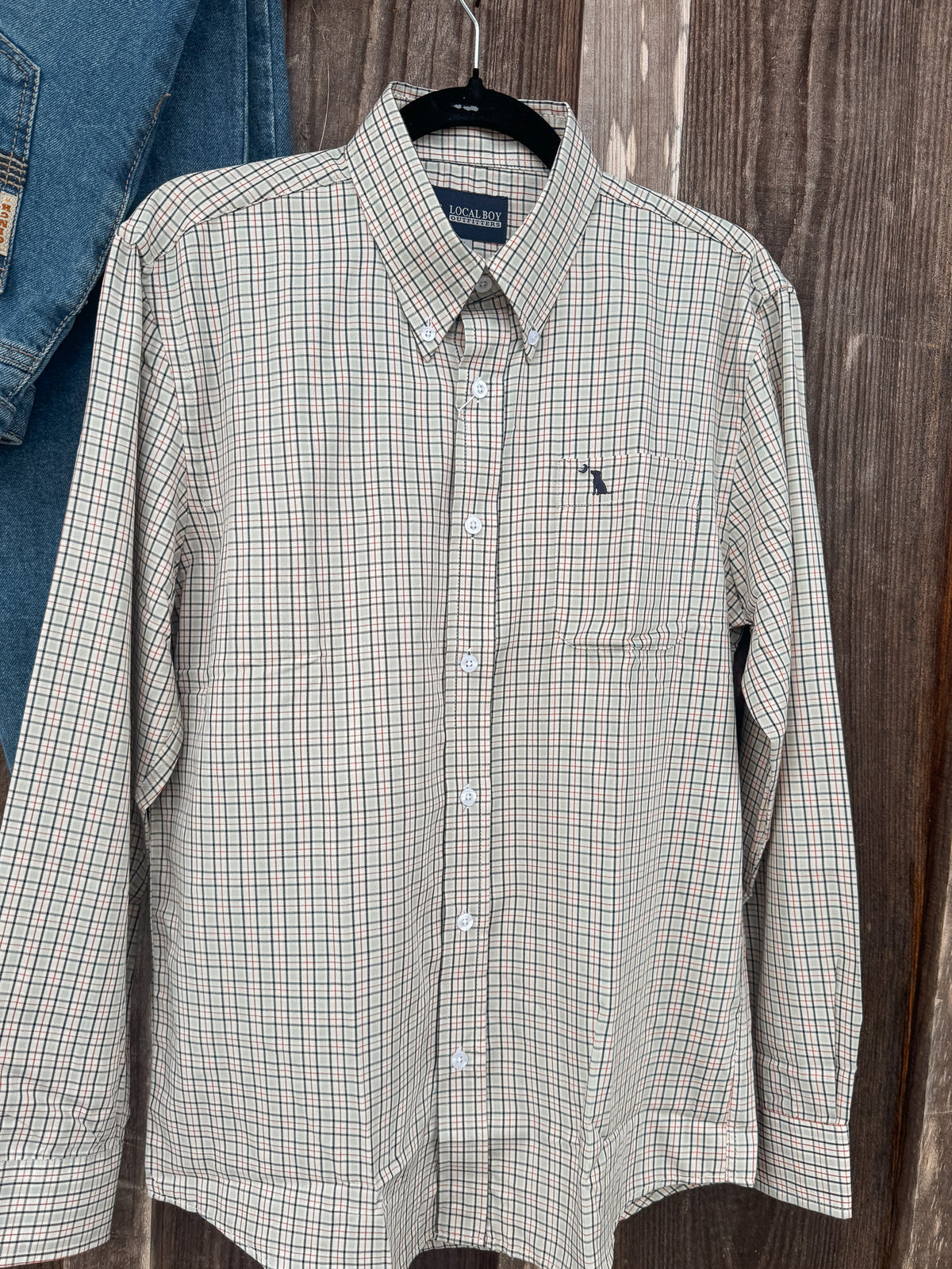 Local Boy | Faulk Dress Shirt in Gray/Red/Black