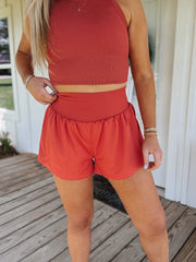 The Swift Shorts in Brick Red