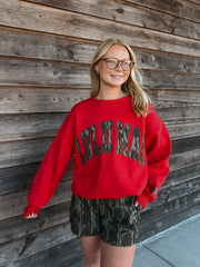 Lulu Mac | Mossy Oak Sweatshirt in Red