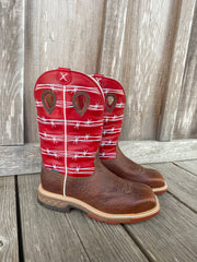 BOTA WESTERN TWISTED X IMPERMEABLE CON NANO PUNTERA EN ALAMBRE DE PÚAS ROJO