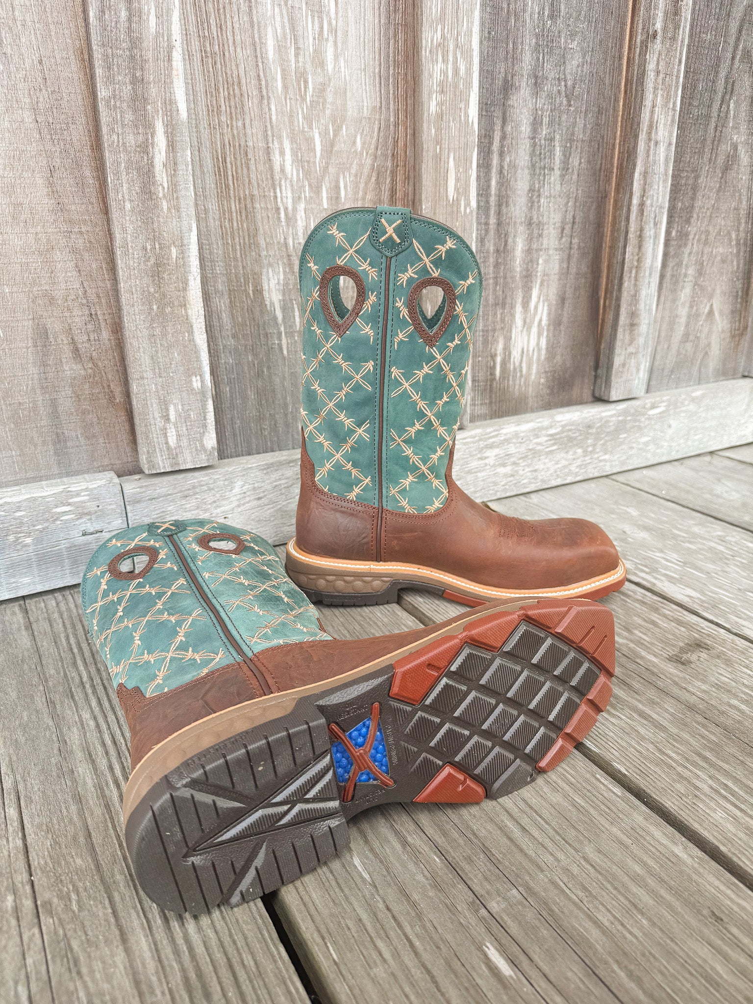 BOTA CON PUNTA DE SEGURIDAD TWISTED X WESTERN NANO COMPOSITE EN ALAMBRE DE PúaS MARRÓN