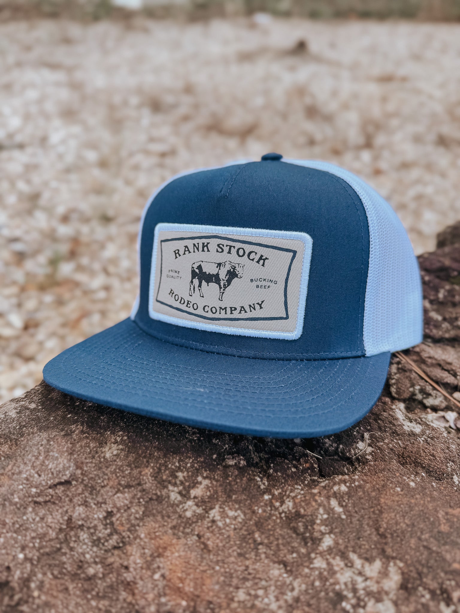 Hooey "Rank Stock" Hat Navy/White w/Grey/White Patch