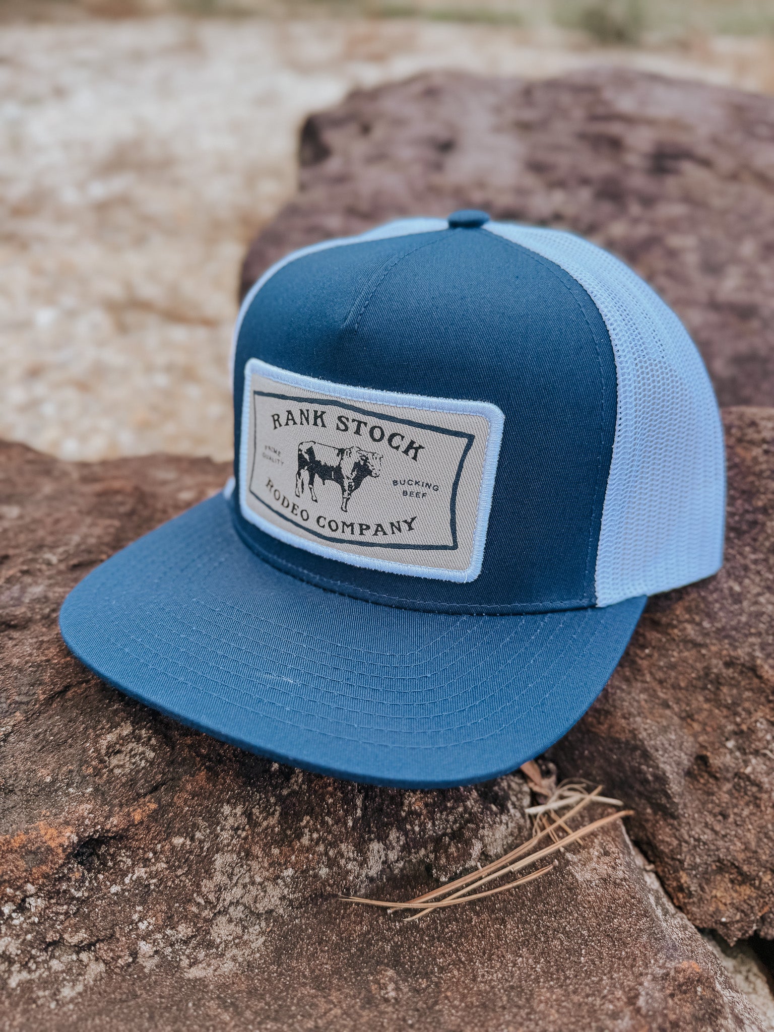 Hooey "Rank Stock" Hat Navy/White w/Grey/White Patch
