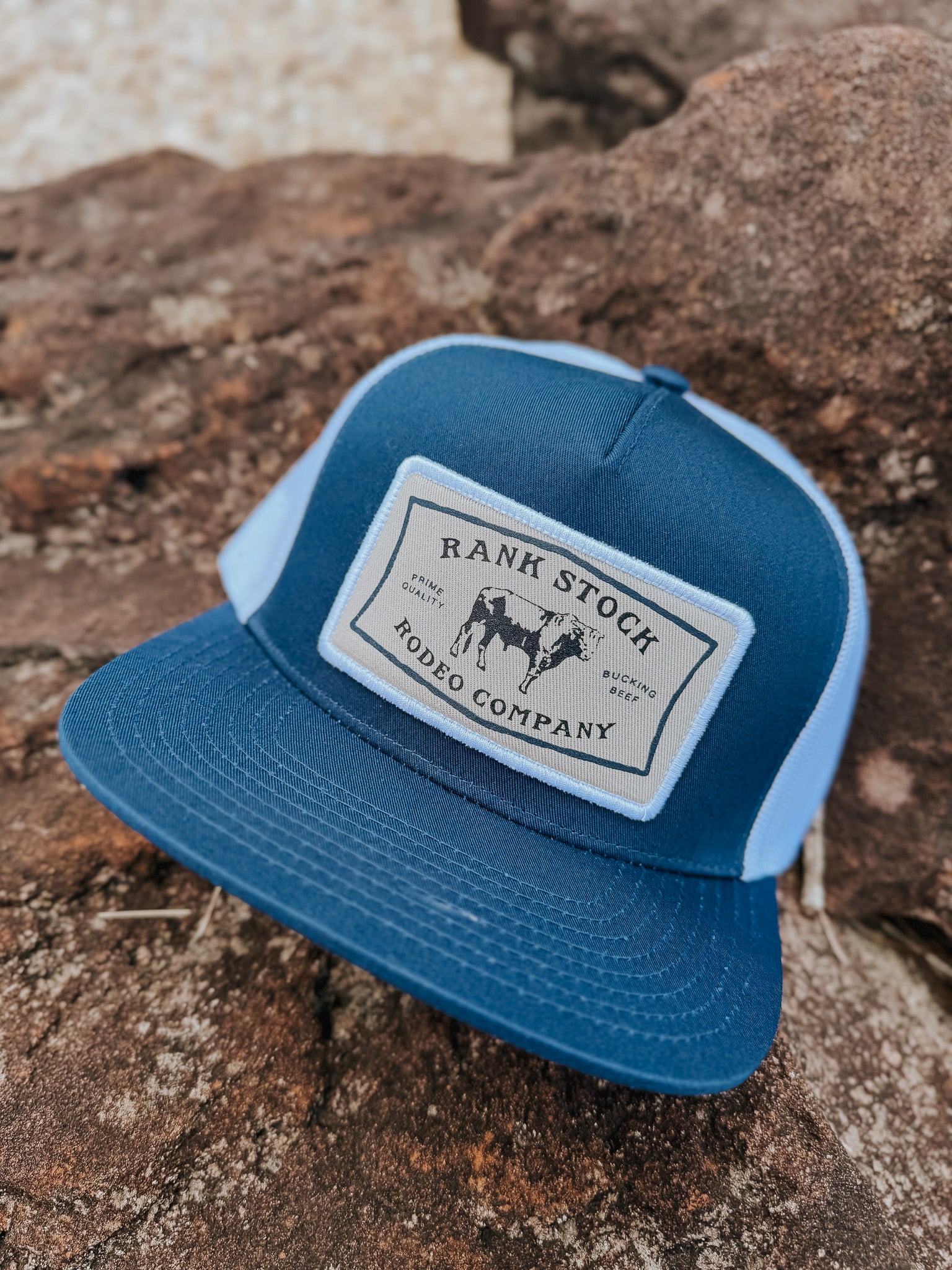 Hooey "Rank Stock" Hat Navy/White w/Grey/White Patch