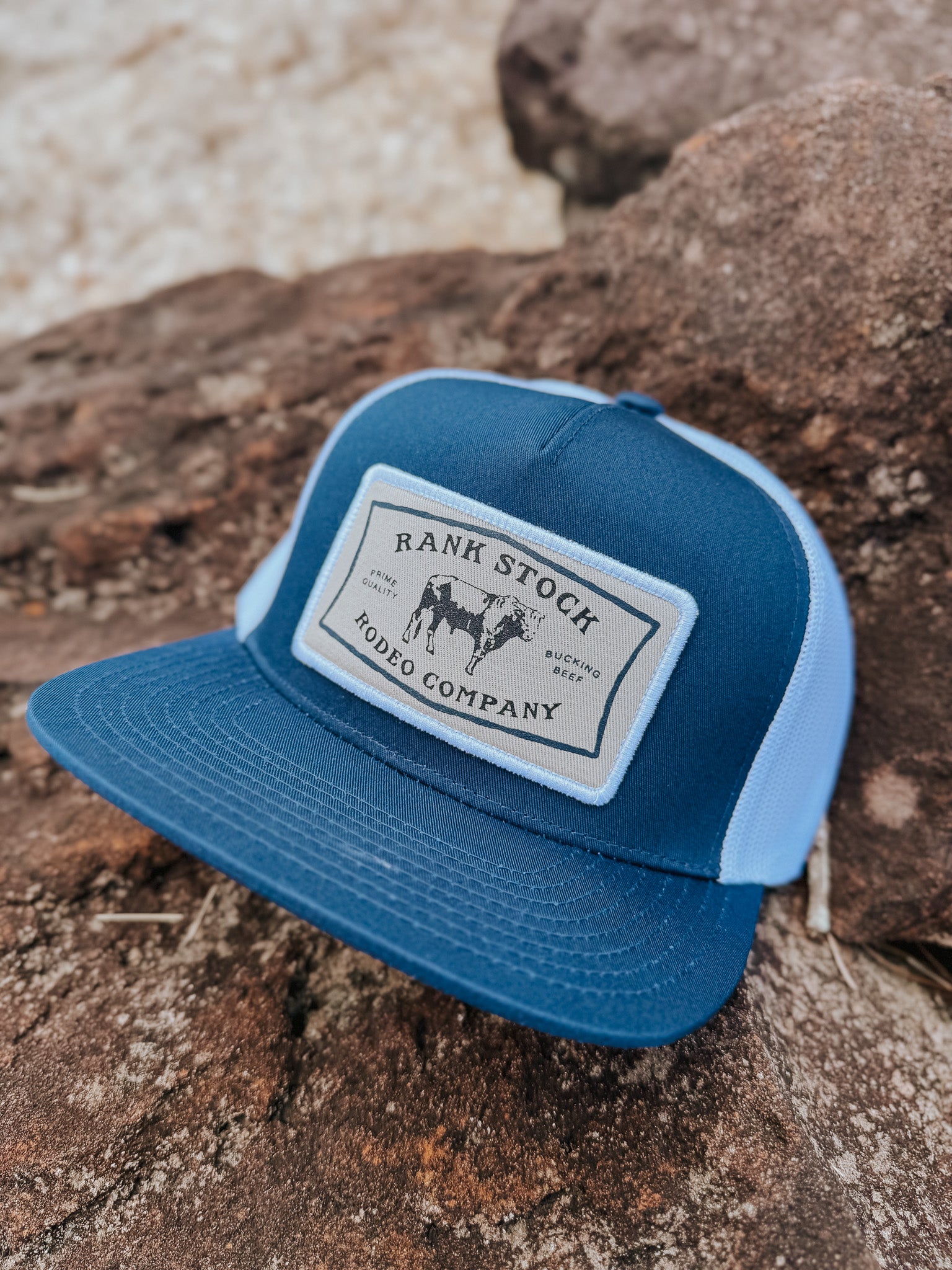 Hooey "Rank Stock" Hat Navy/White w/Grey/White Patch