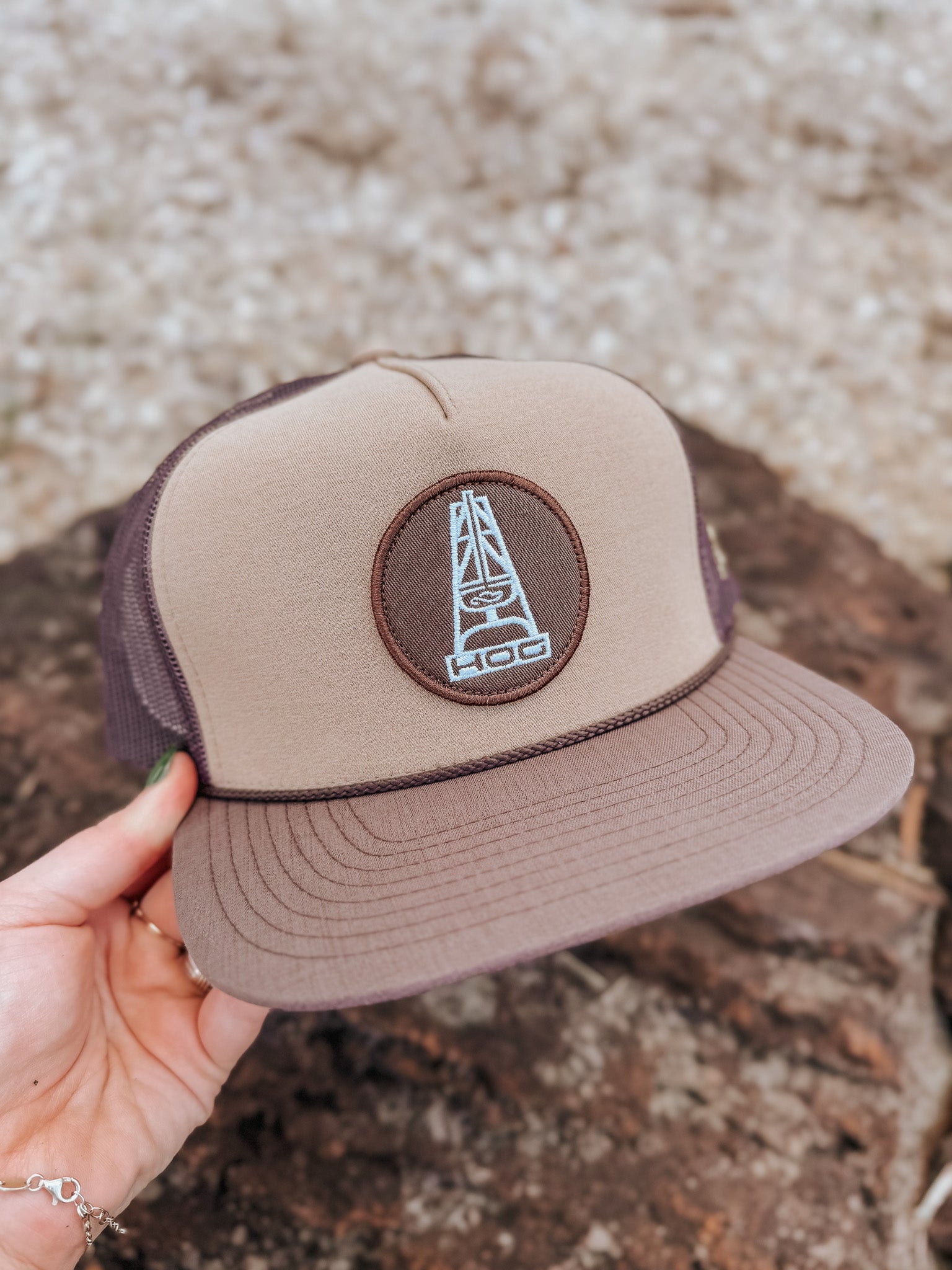 Hooey "Rose" HOG Hat Tan/Brown w/Black & White Patch