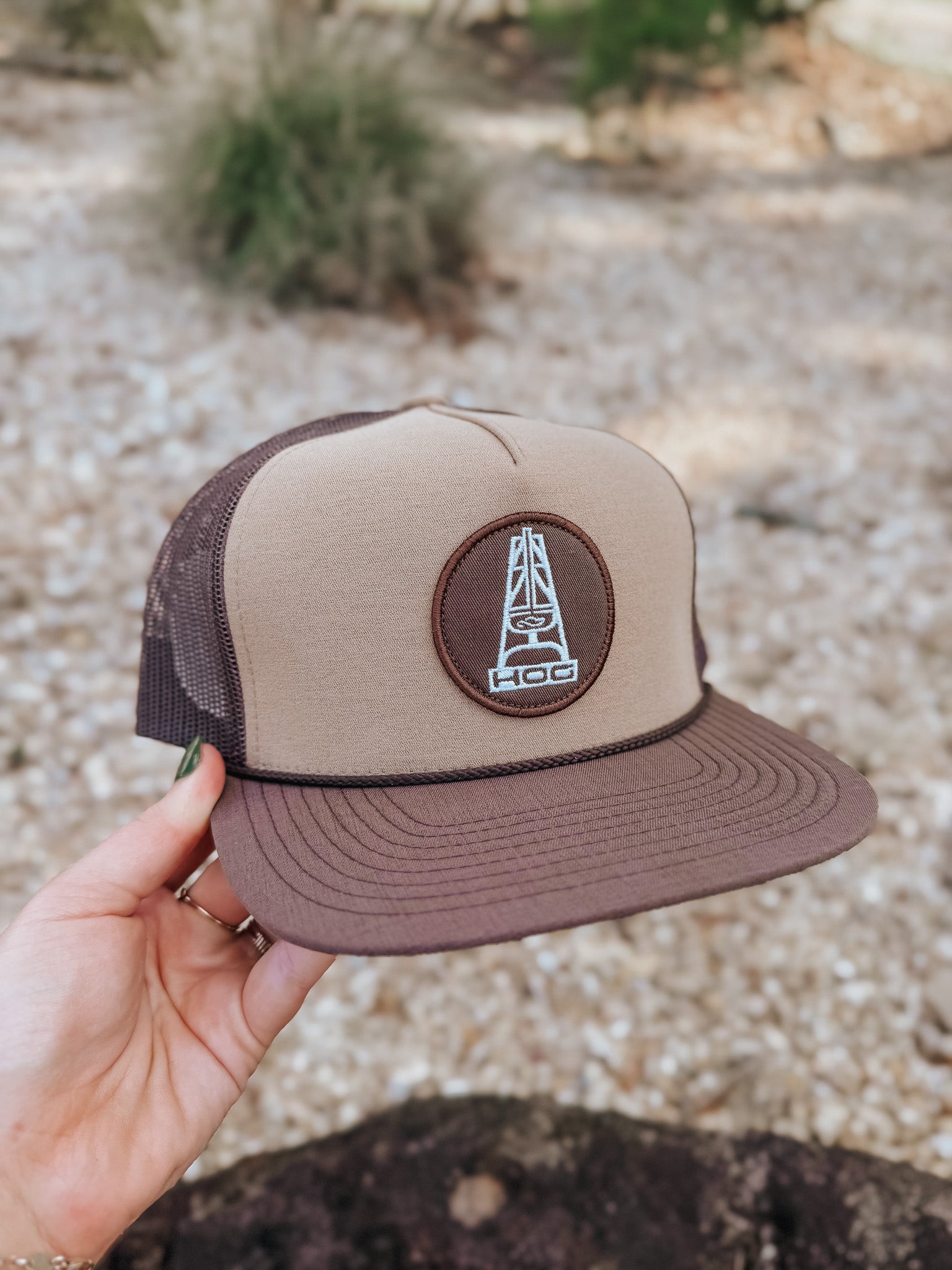 Hooey "Rose" HOG Hat Tan/Brown w/Black & White Patch