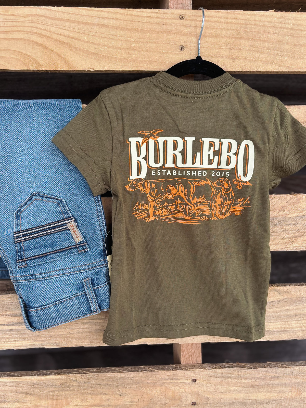 Burlebo | Toddler & Youth Hunting Dogs T-Shirt in Hunter Green