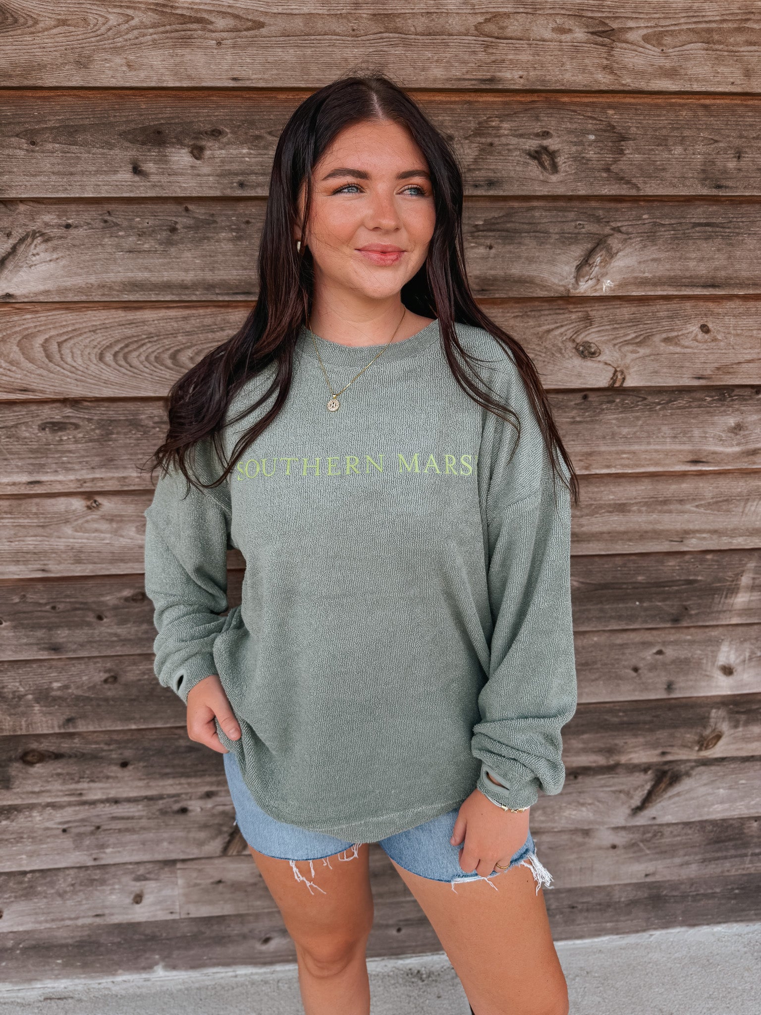 Women's Southern Marsh Sunday Morning Sweater in Olive
