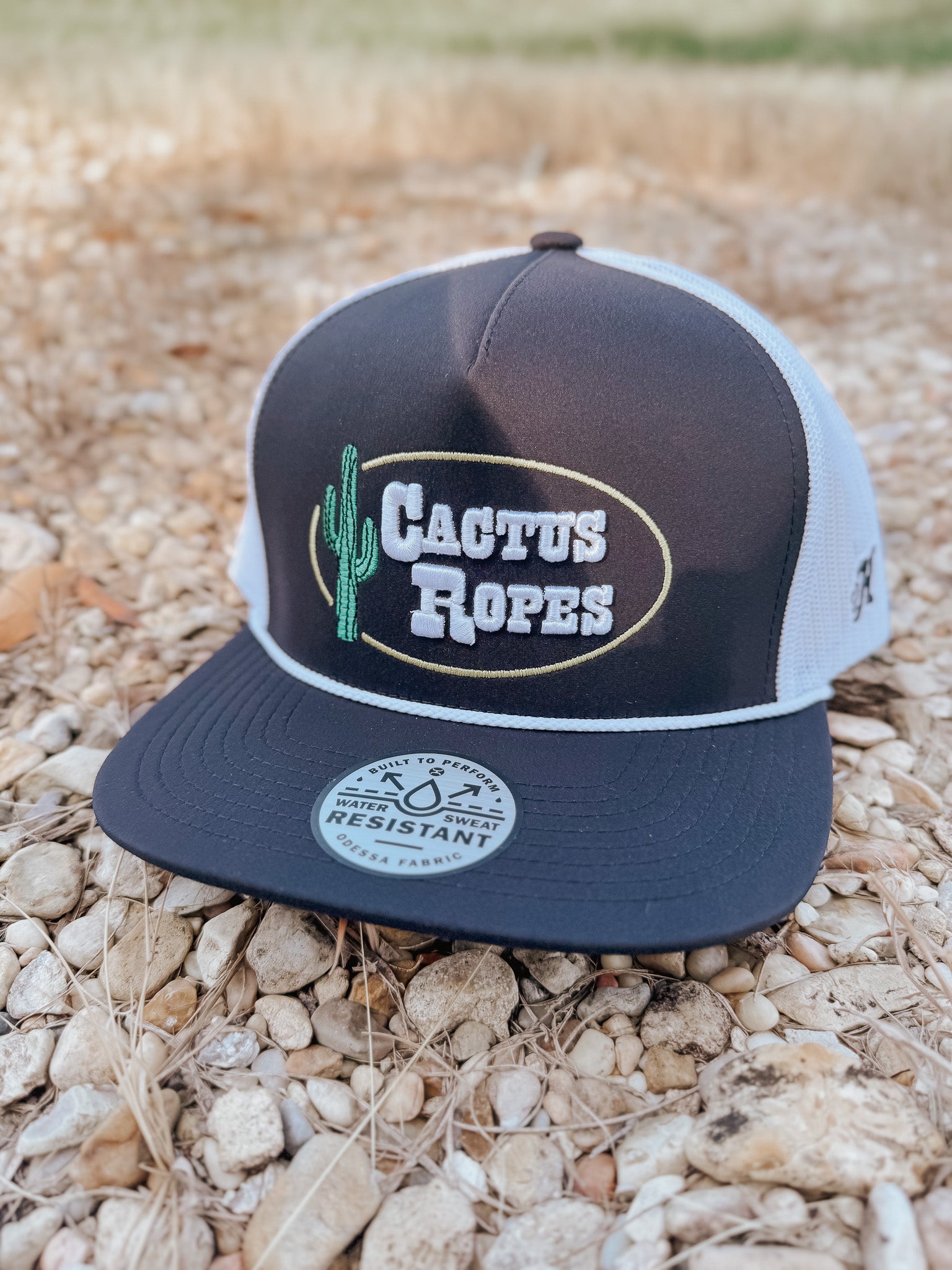 Cactus Ropes Hat Black/White w/Stitching