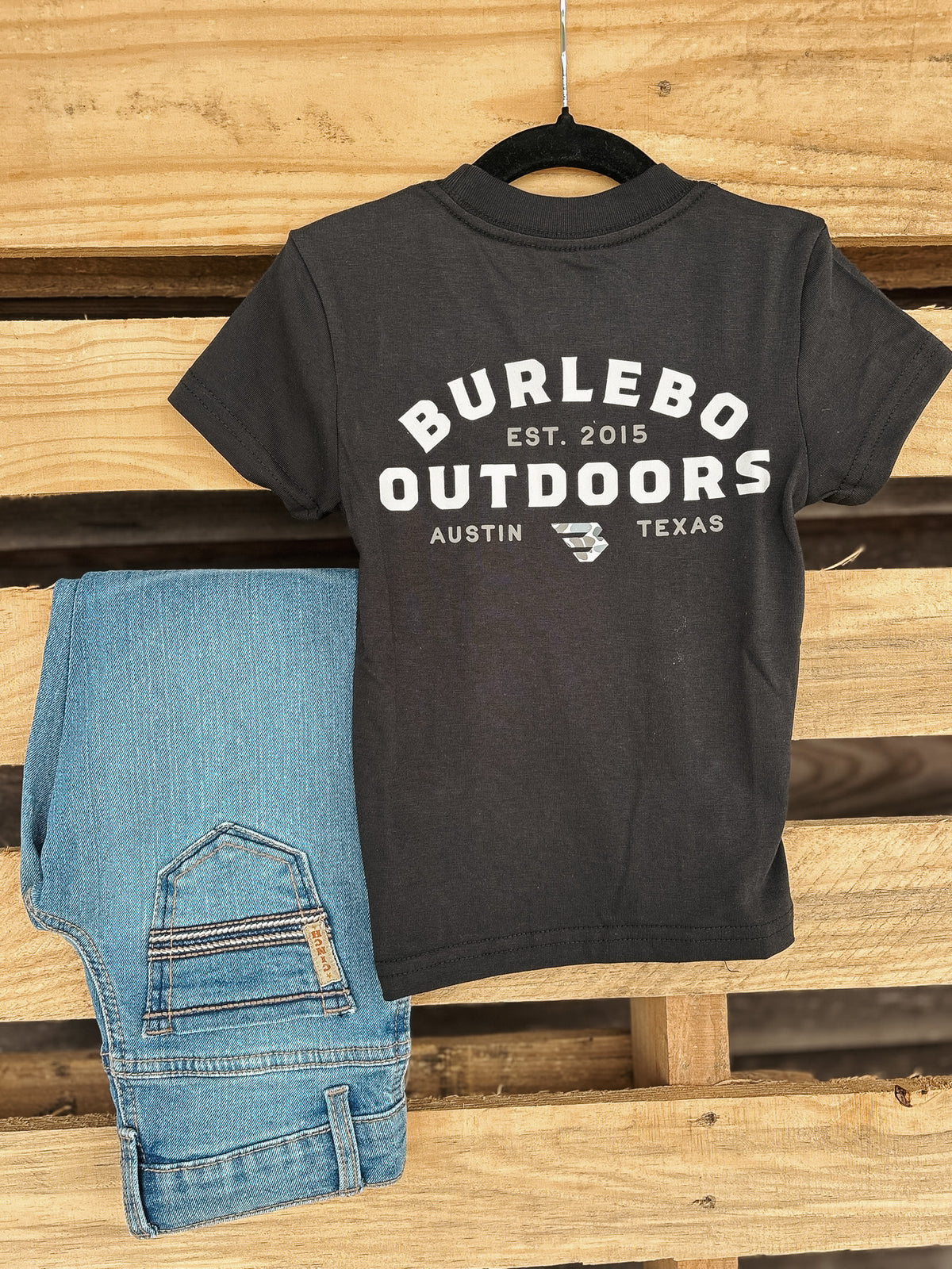 Burlebo | Toddler & Youth Outdoors Logo T-Shirt - Black