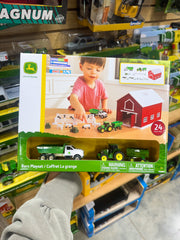 John Deere 1:64 Scale 24 Piece Farm Playset with On-the-Go Barn