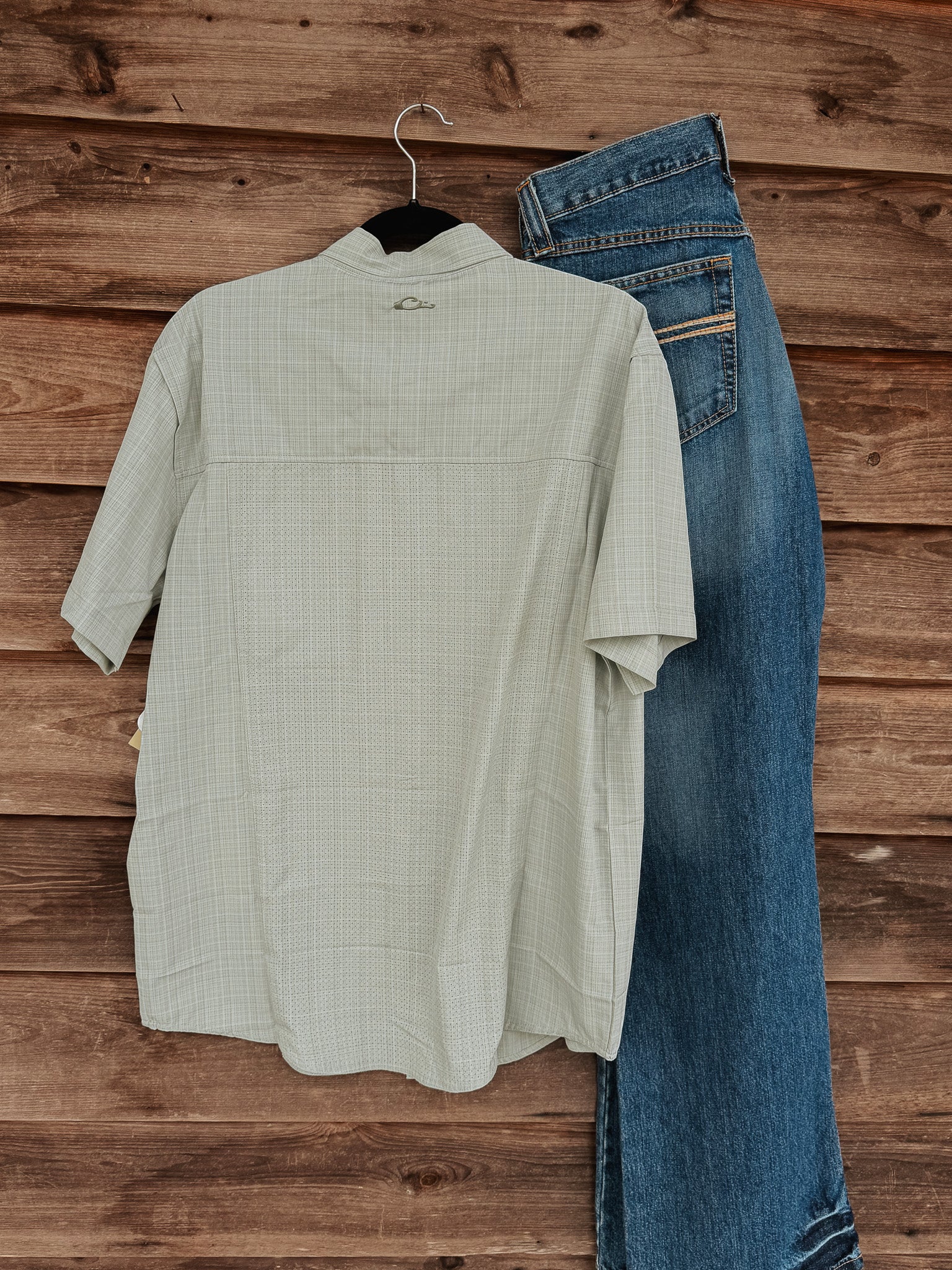 Drake Men's Wingshooter Trey Cross Hatch Short Sleeve Shirt